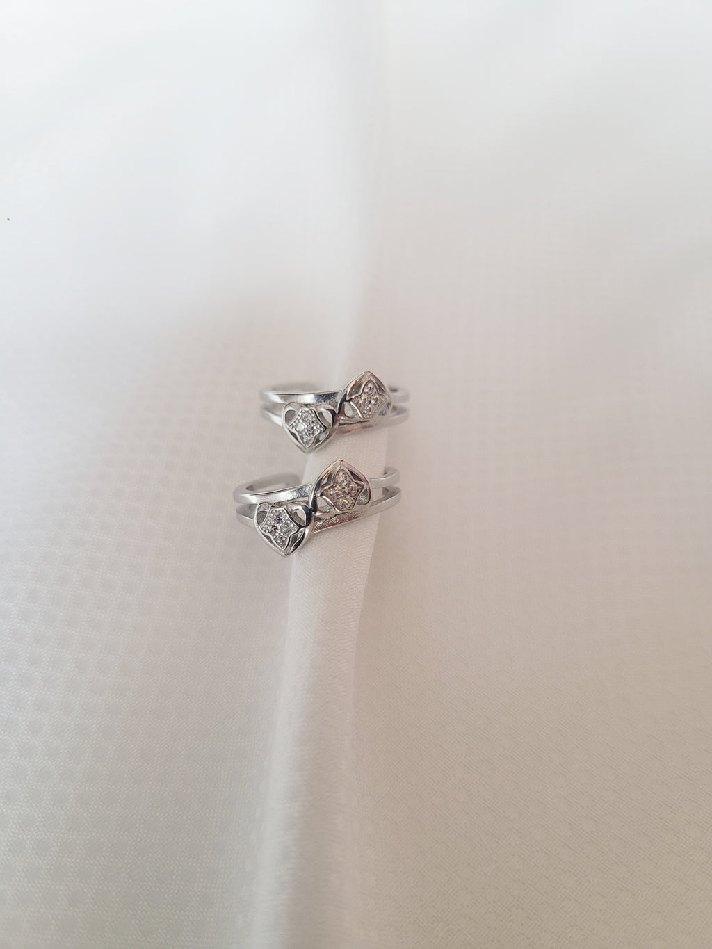 Open Heart 92.5 Silver Toe Rings - Pair