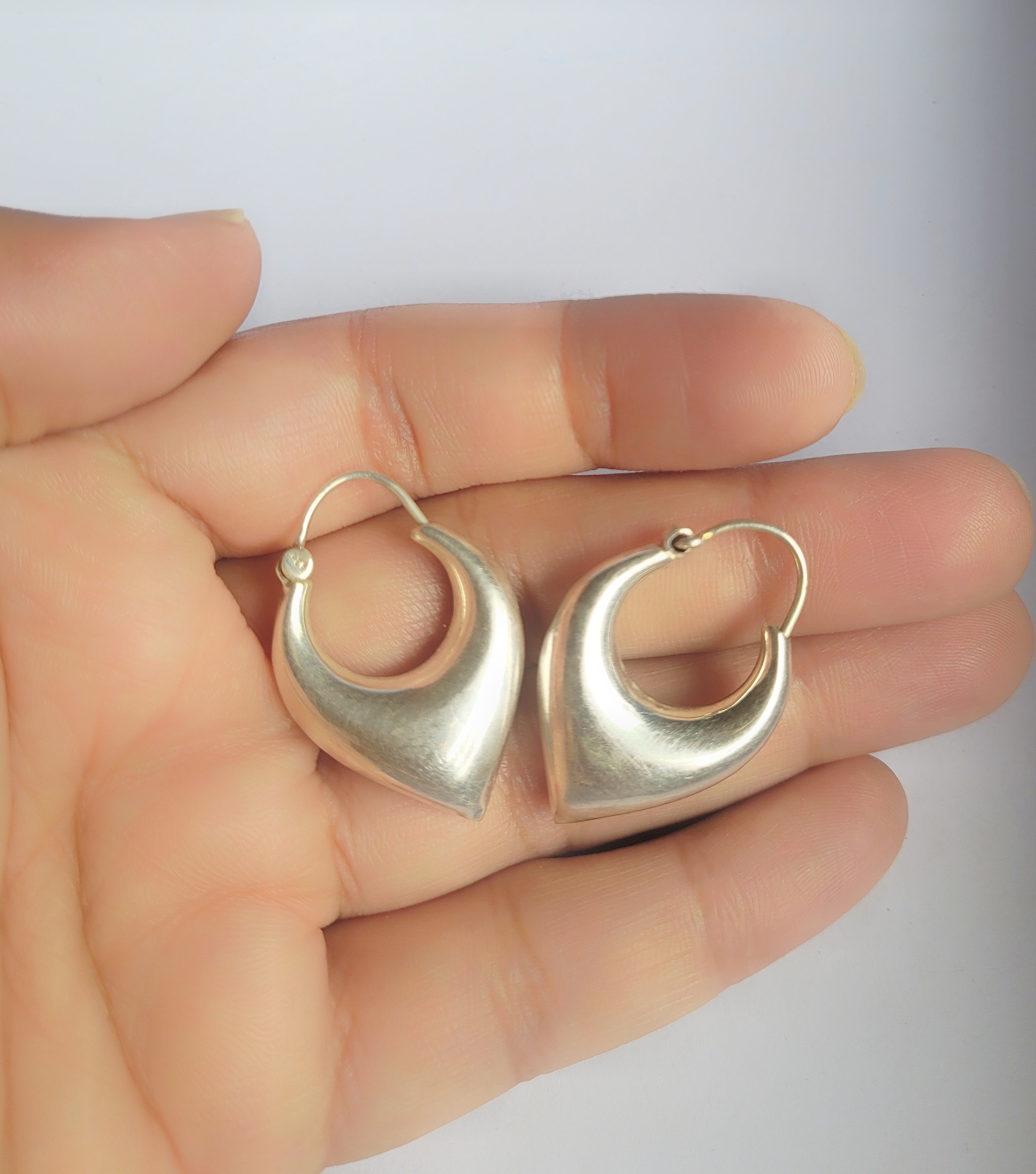 Chandrika Glow 92.5 Silver Statement Hoop Earrings