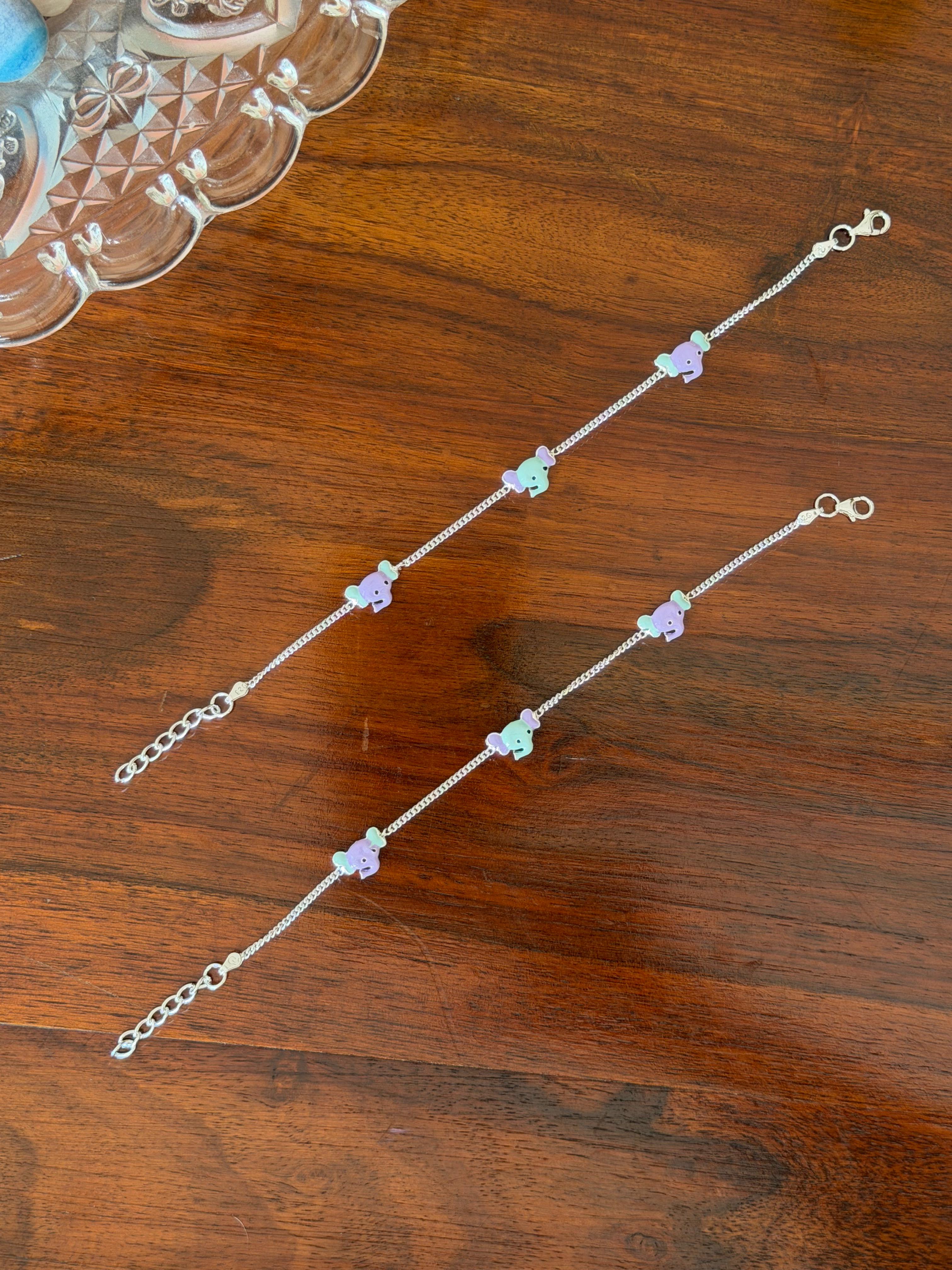 Gajmukh Little Steps - 92.5 Silver Anklets for Kids