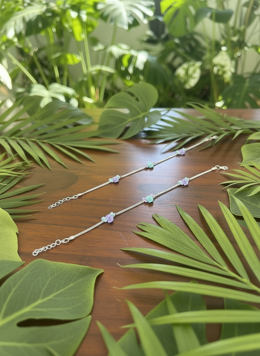 Gajmukh Little Steps - 92.5 Silver Anklets for Kids