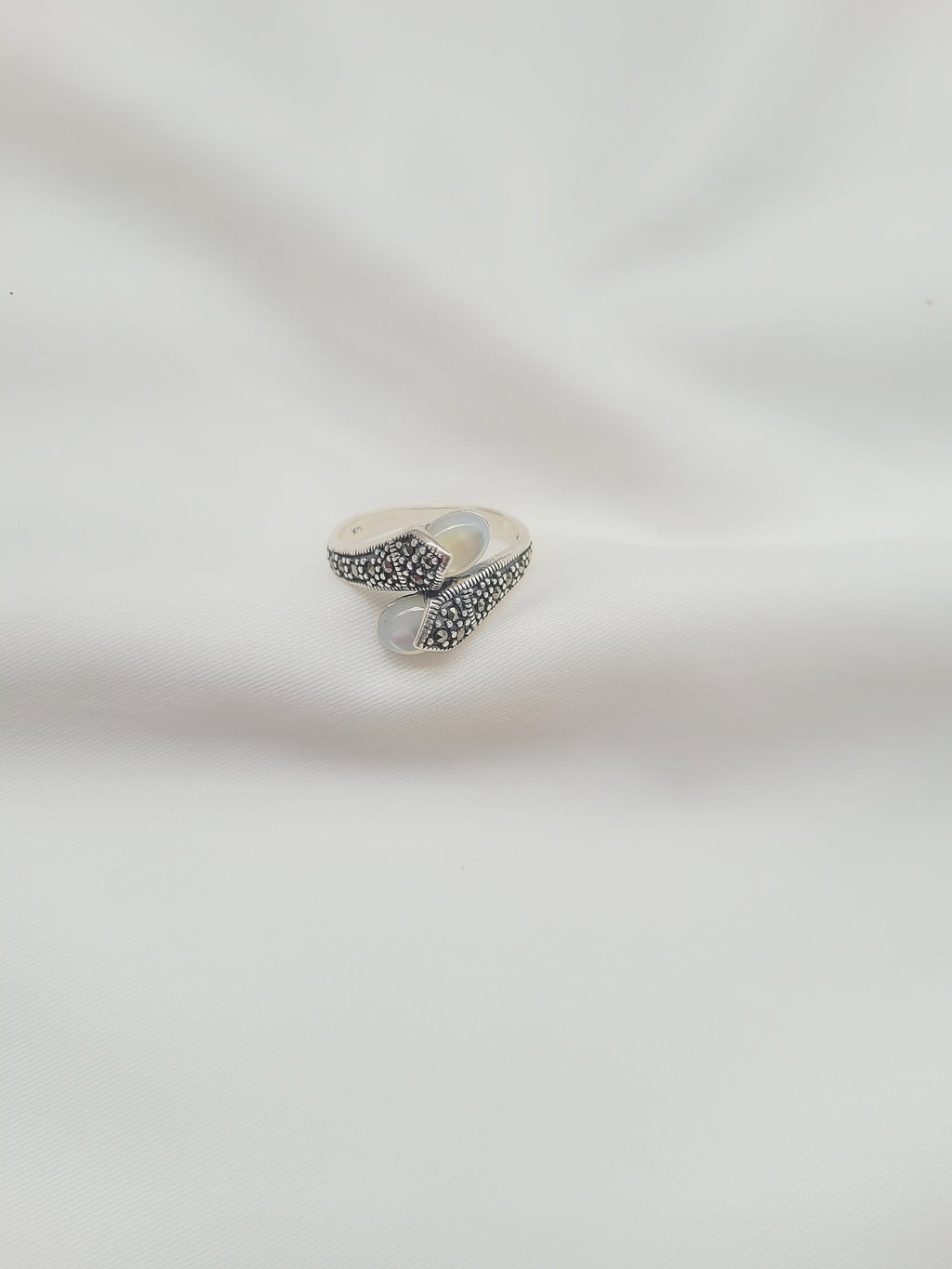 Marcasite Pearl Mist 92.5 Silver Ring