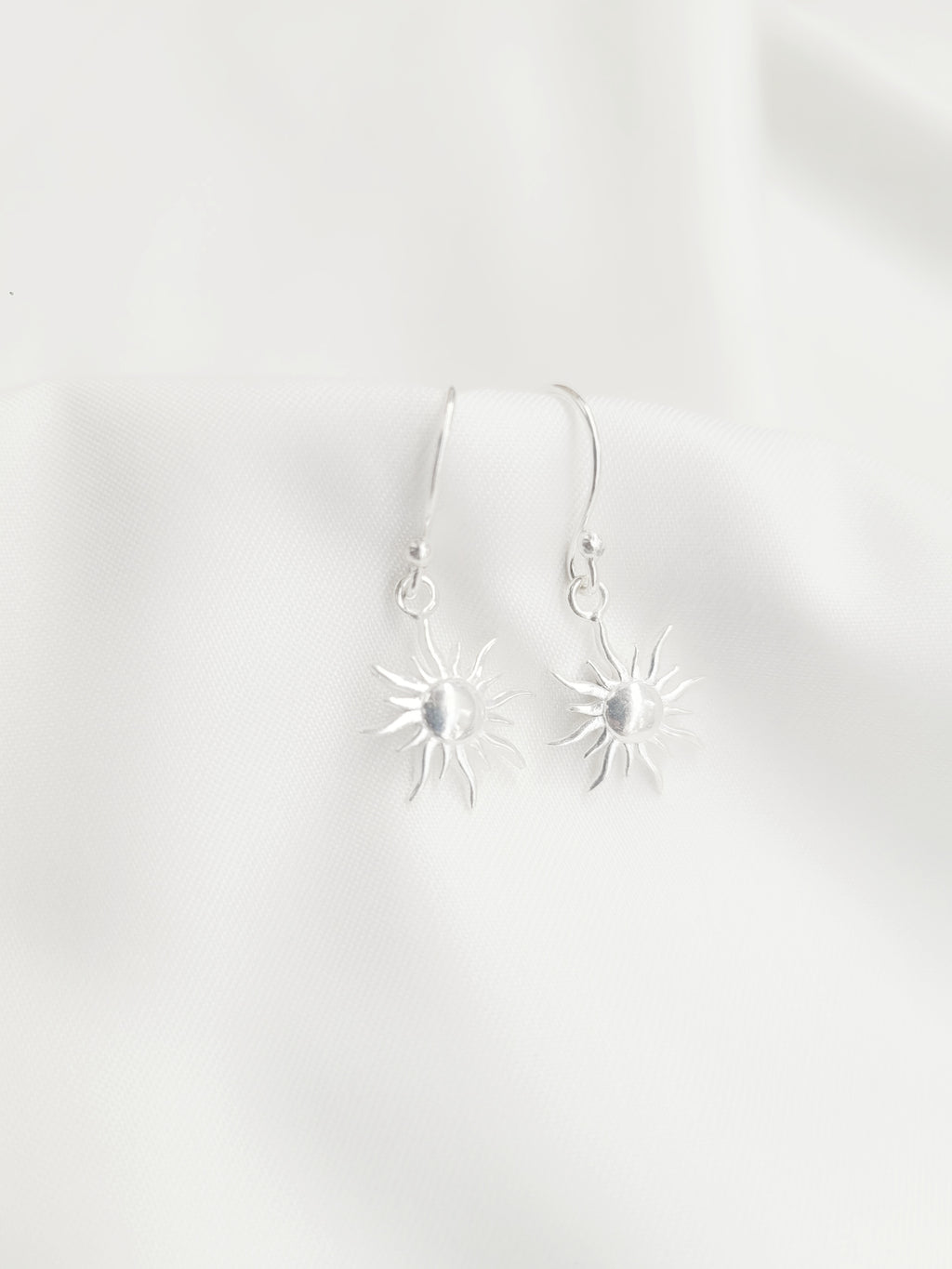 Sun Glow 92.5 Silver Drop Earrings - Handcrafted