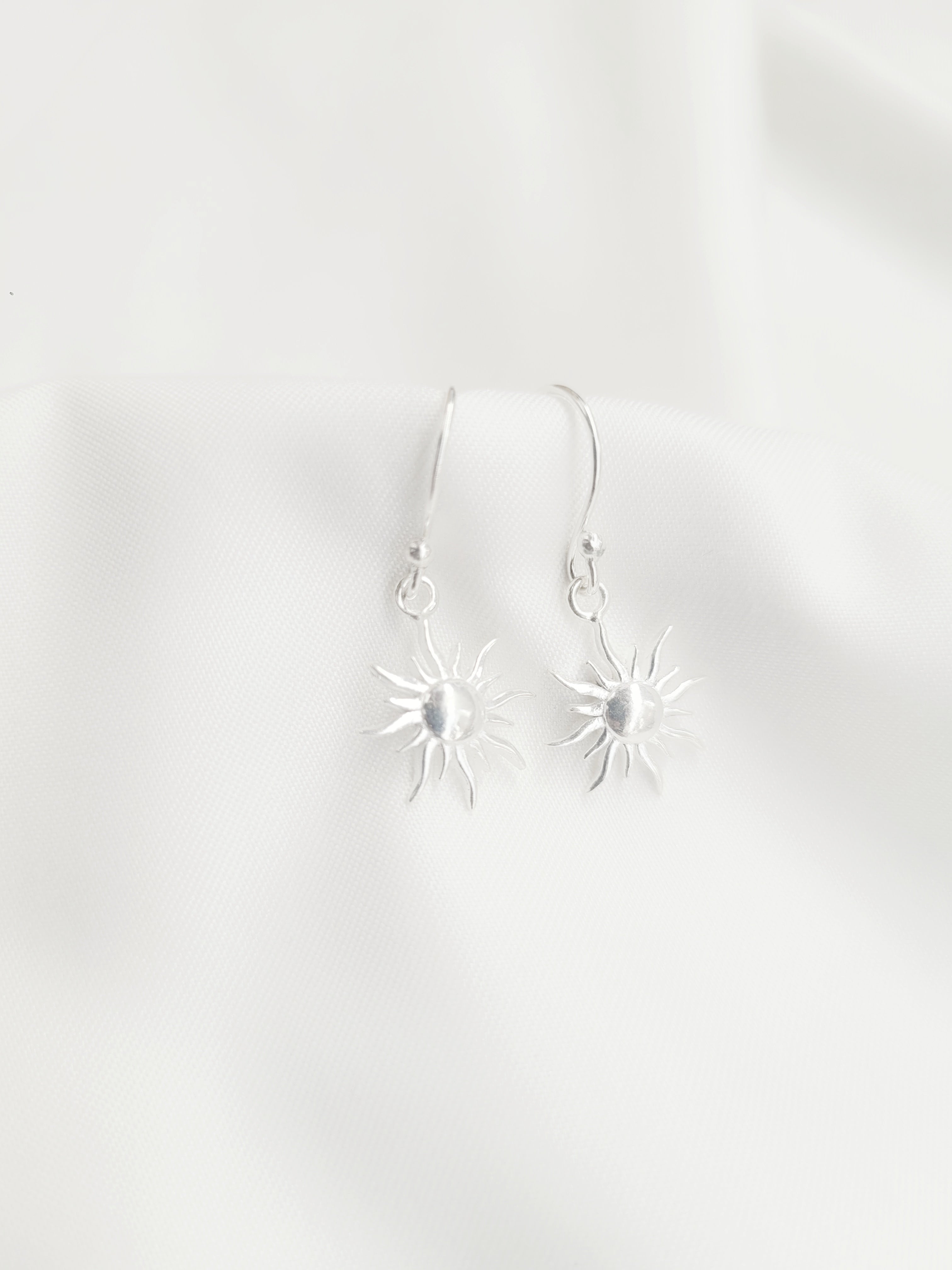 Sun Glow 92.5 Silver Drop Earrings - Handcrafted
