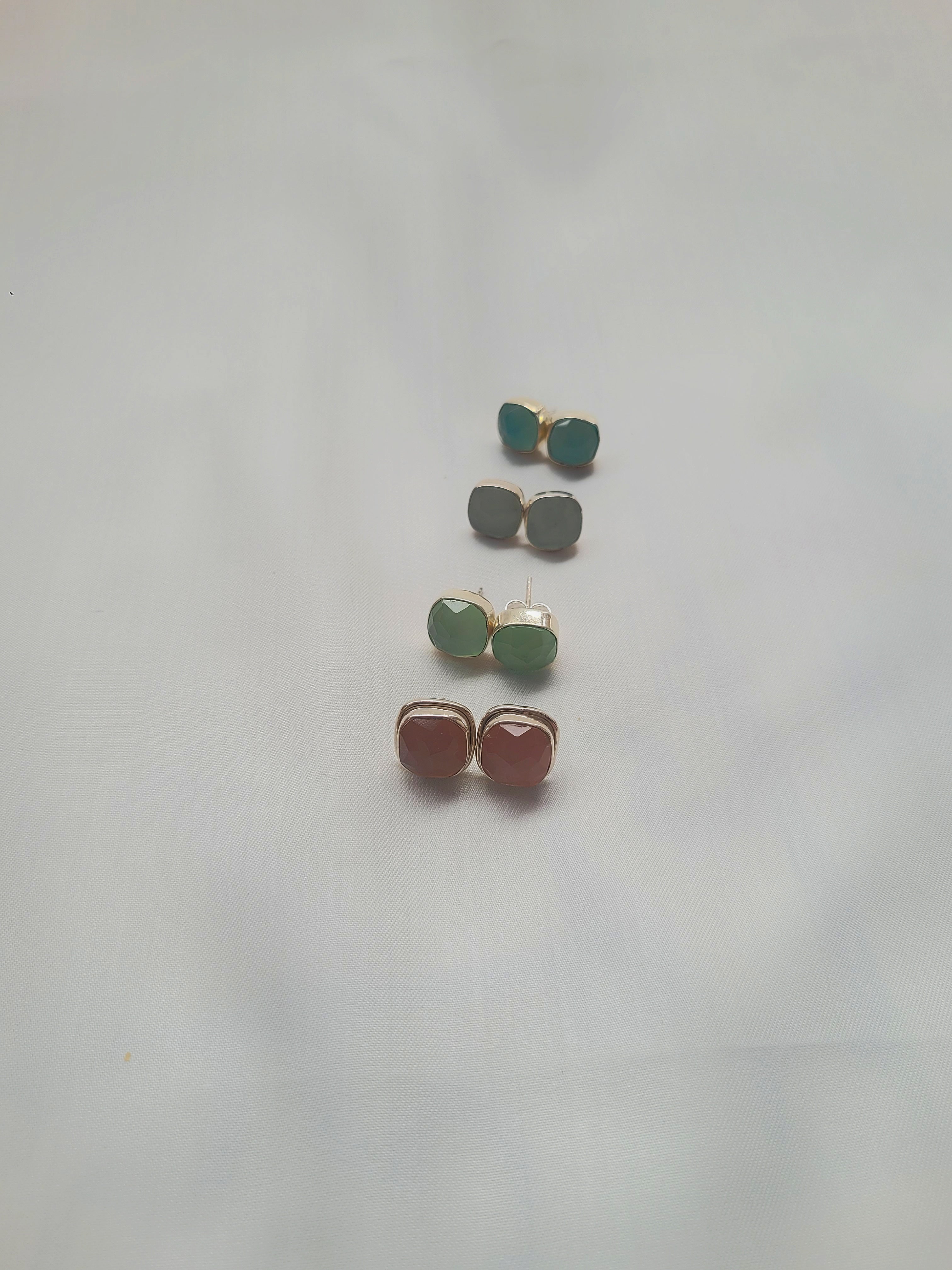 Glow Stone 92.5 Silver Studs - Handcrafted