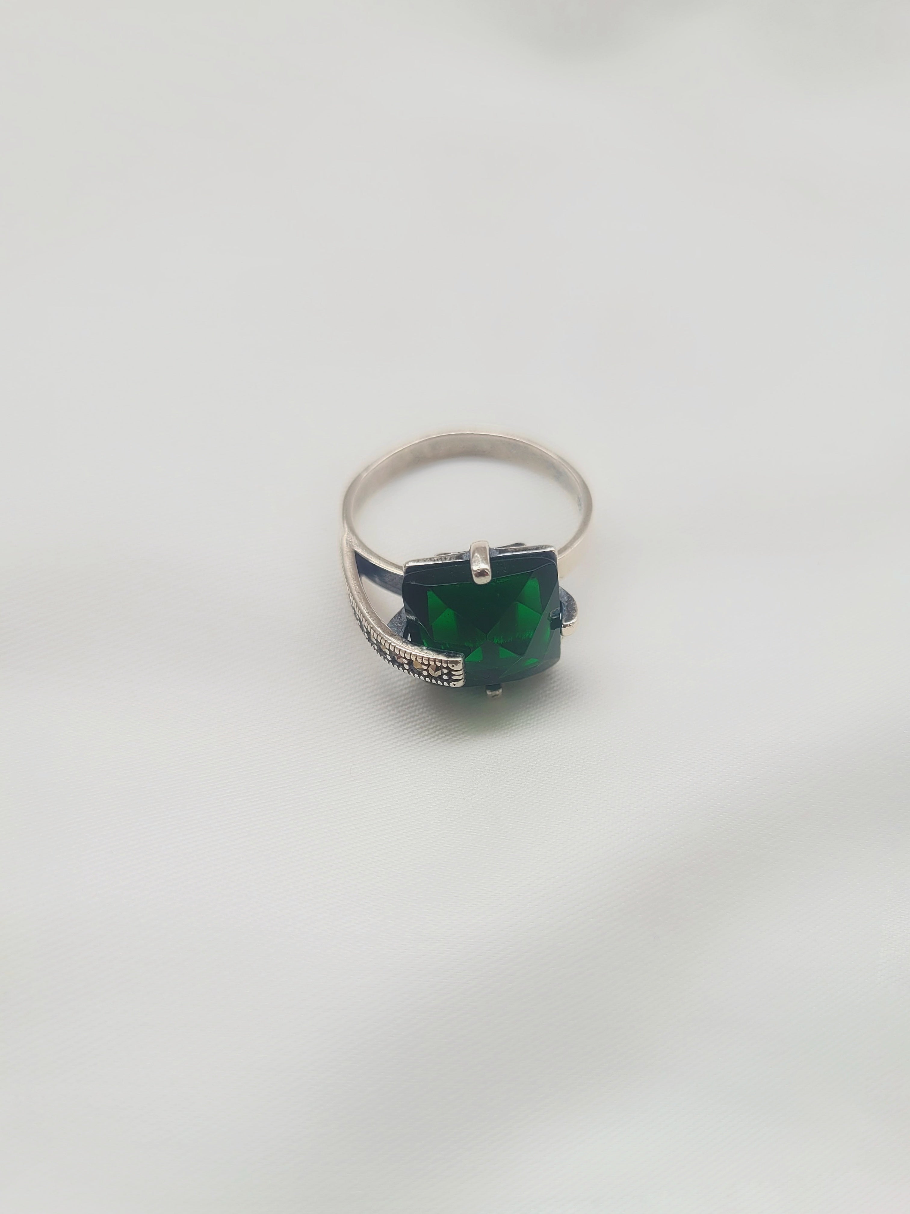 Marcasite Regal Square 92.5 Silver Ring