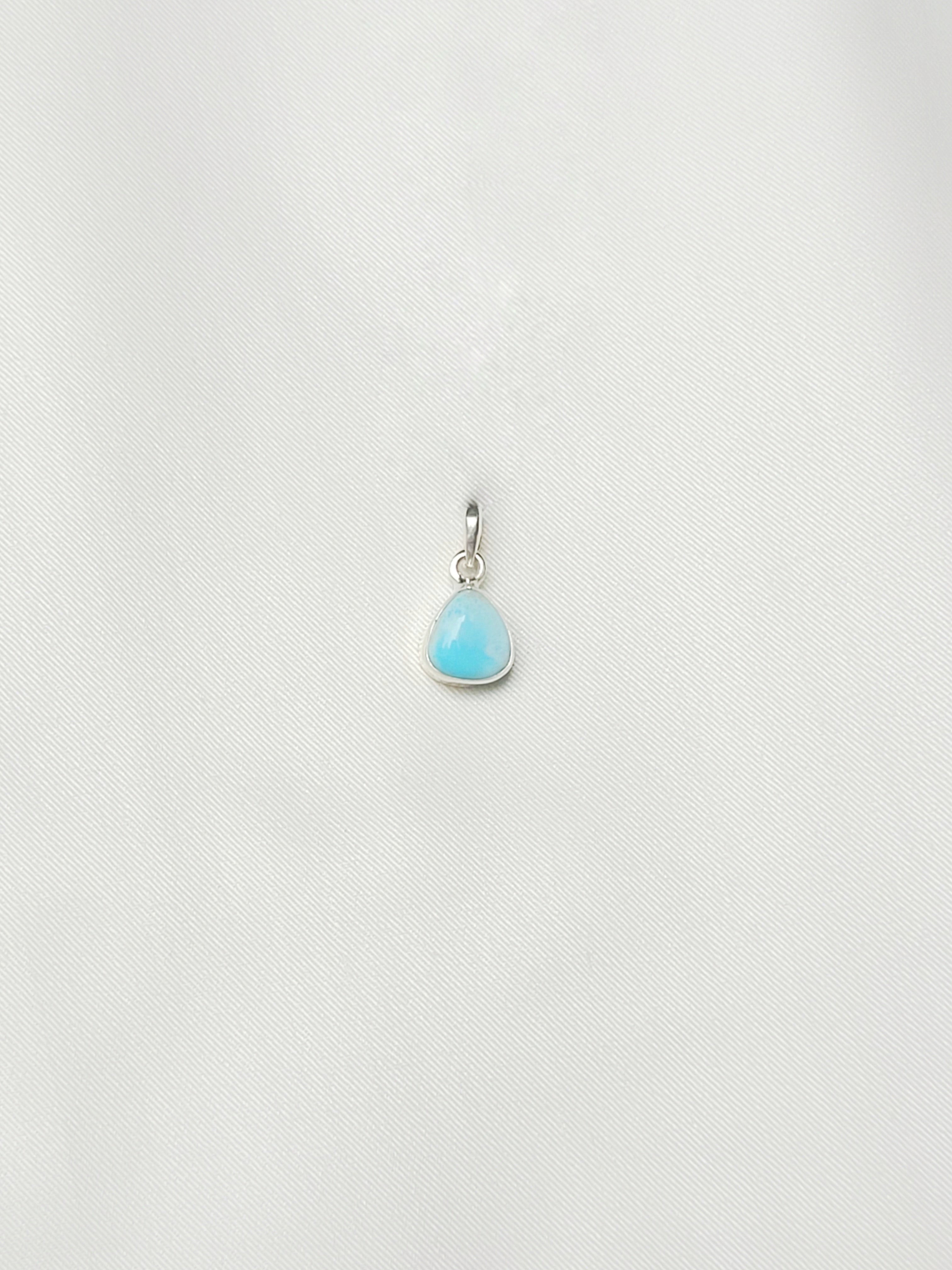 Larimar Teardrop 92.5 Silver Pendant (Without Chain)