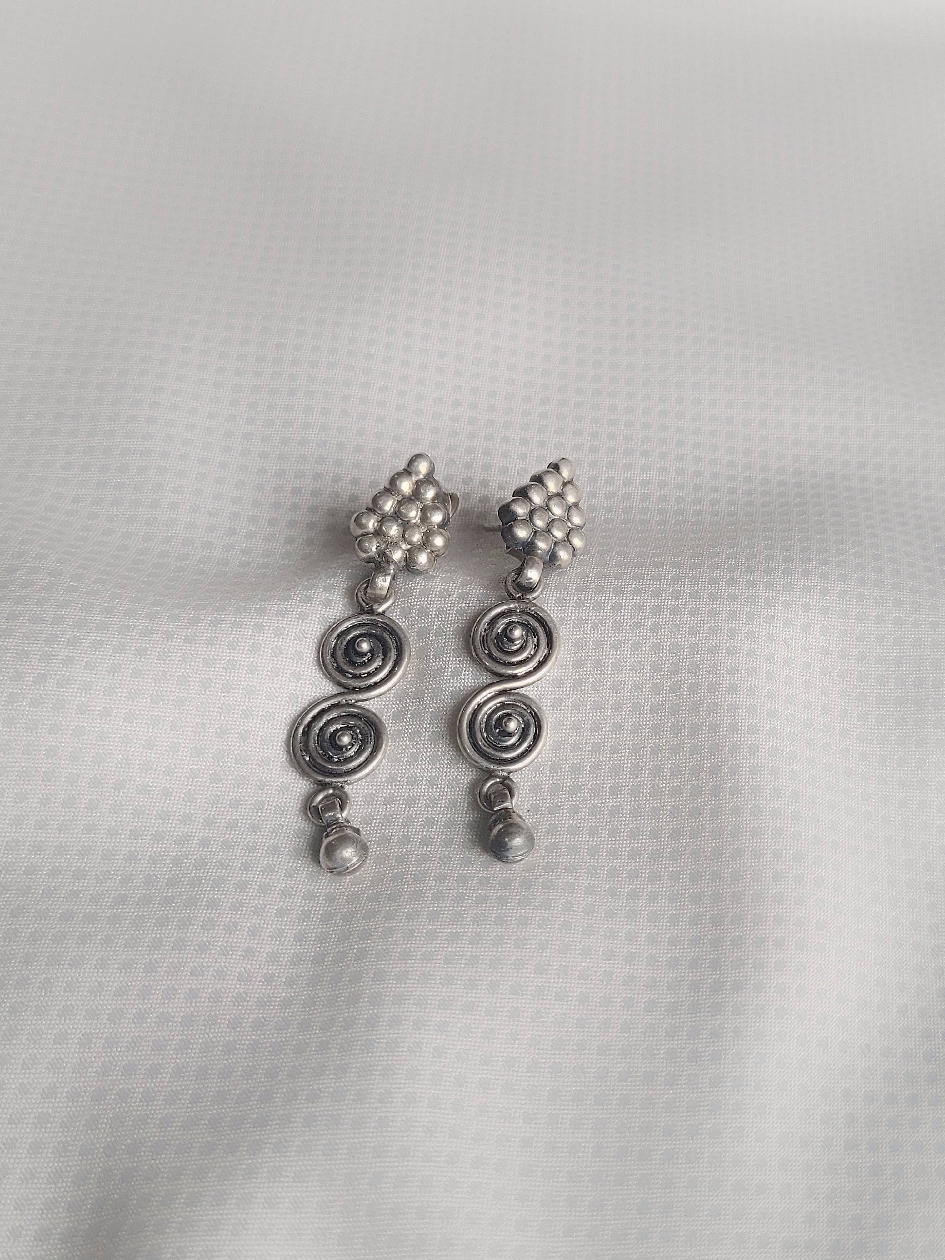 Spiral Dome 92.5 Silver Earrings - Handcrafted