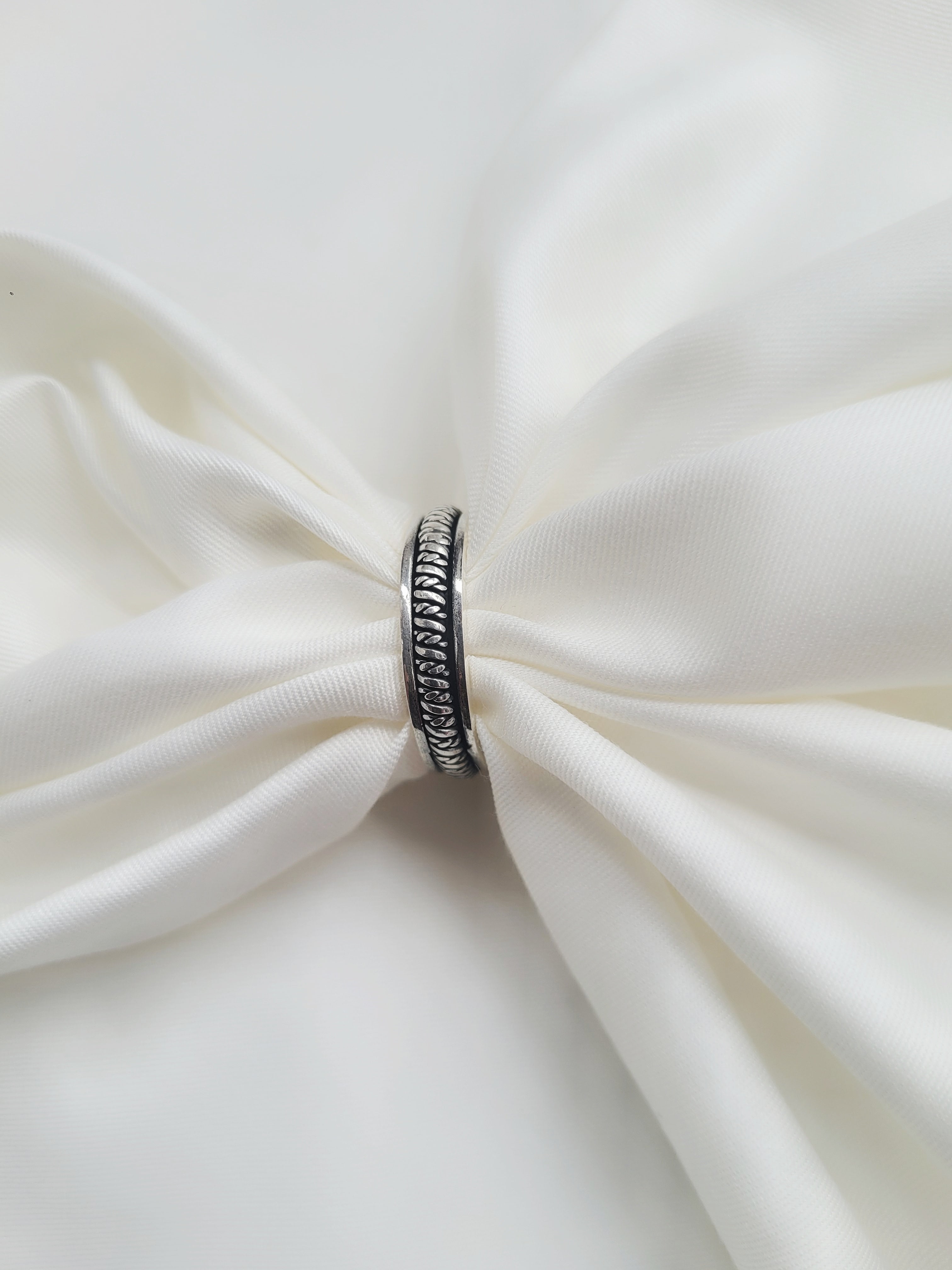 Unity Twist Band 92.5 Silver Handcrafted Men’s Ring