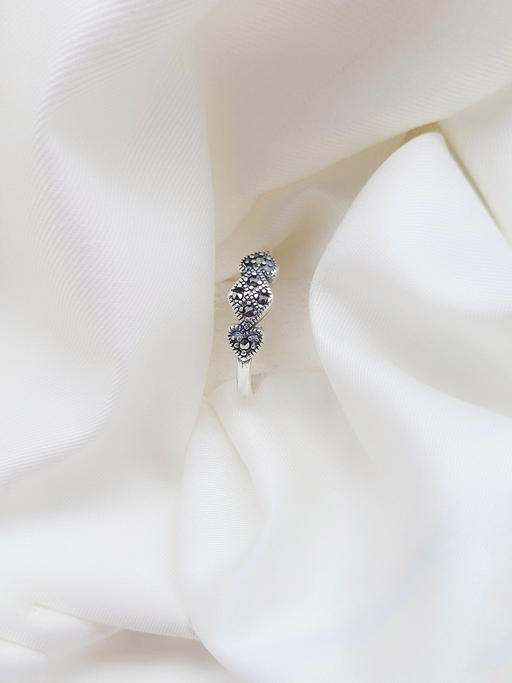 Marcasite Twilight Leaf 92.5 Silver Ring