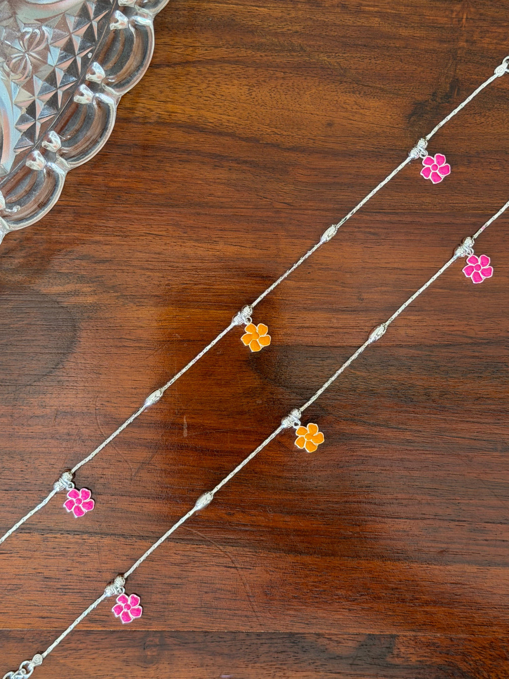 Gulnaar 92.5 Lightweight Silver Anklet - Pair