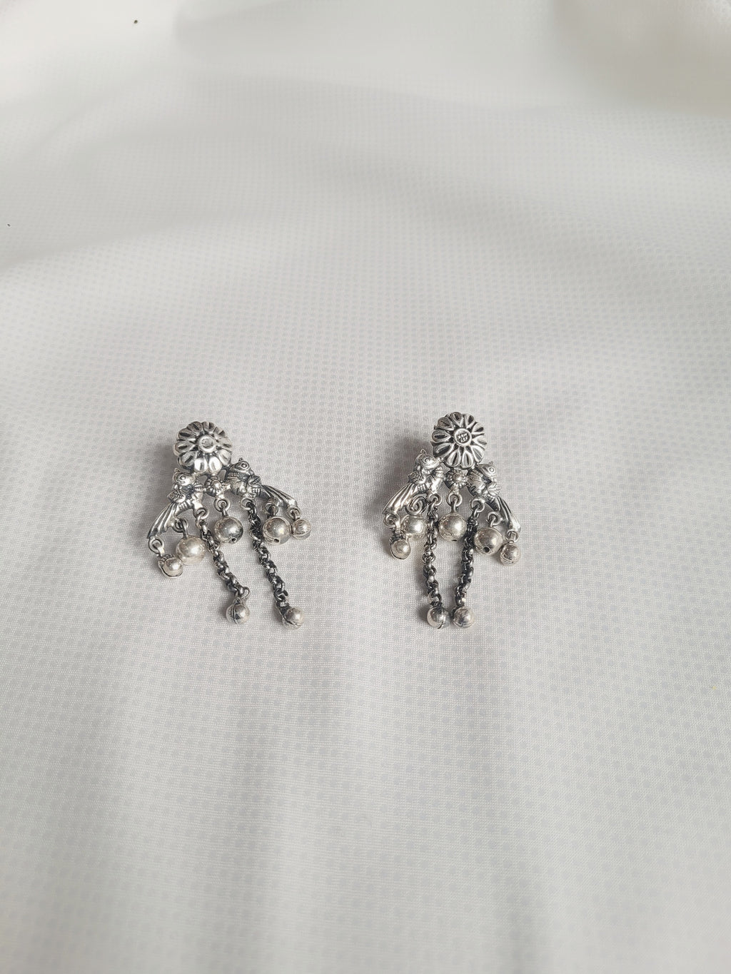 Meher Floral 92.5 Silver Floral Dangle