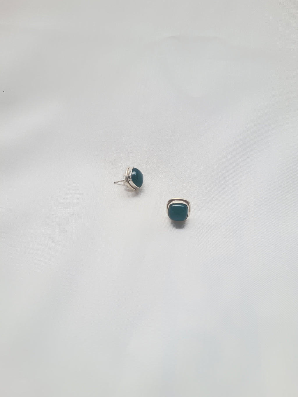 Emerald Glow Studs 92.5 Silver Studs - Handcrafted