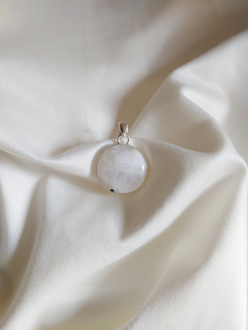 Chandra - Moonstone 925 Silver Handcrafted Pendant (Without Chain)