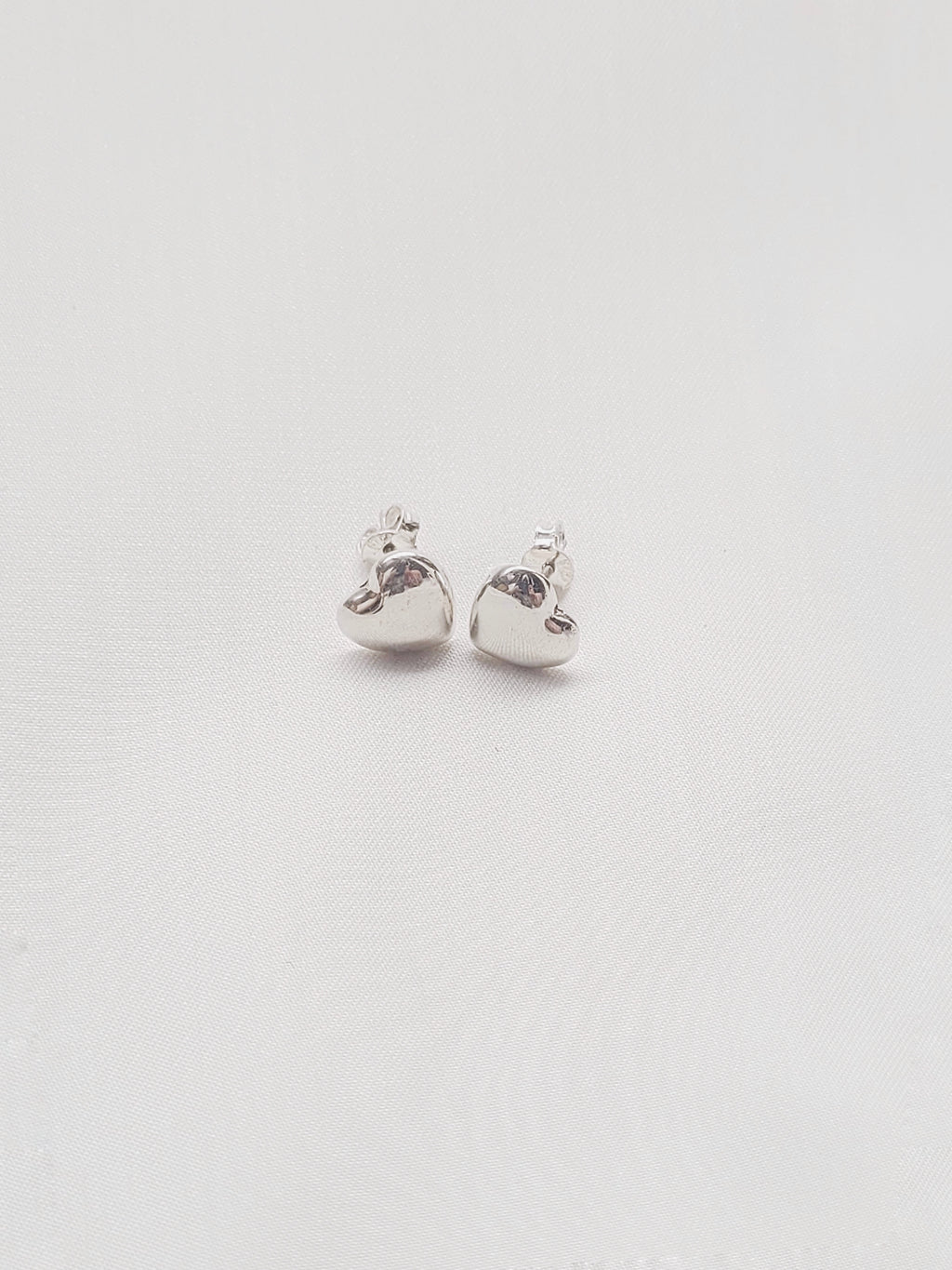 Silver Heart Studs 92.5 Silver Studs - Handcrafted