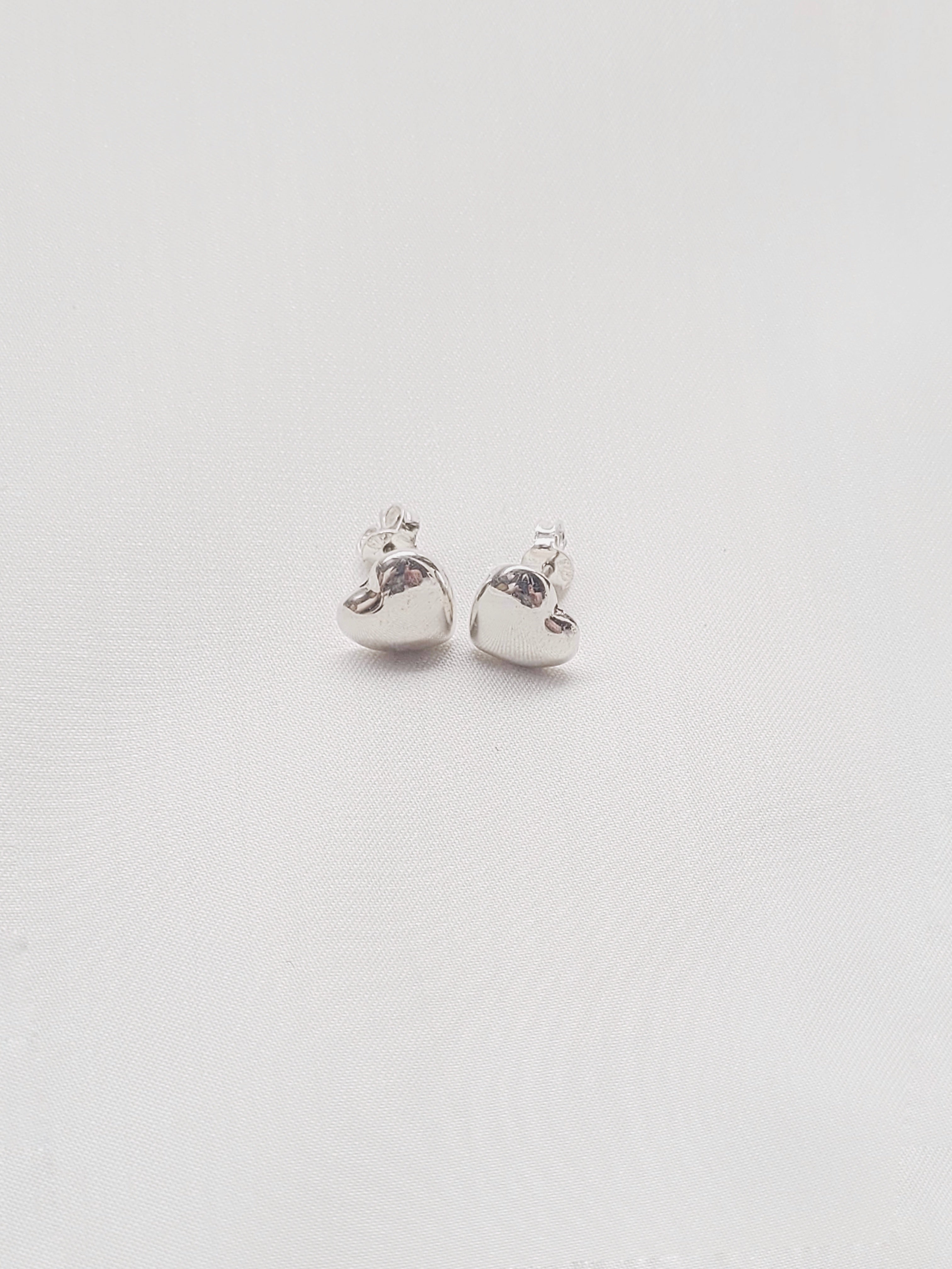 Silver Heart Studs 92.5 Silver Studs - Handcrafted