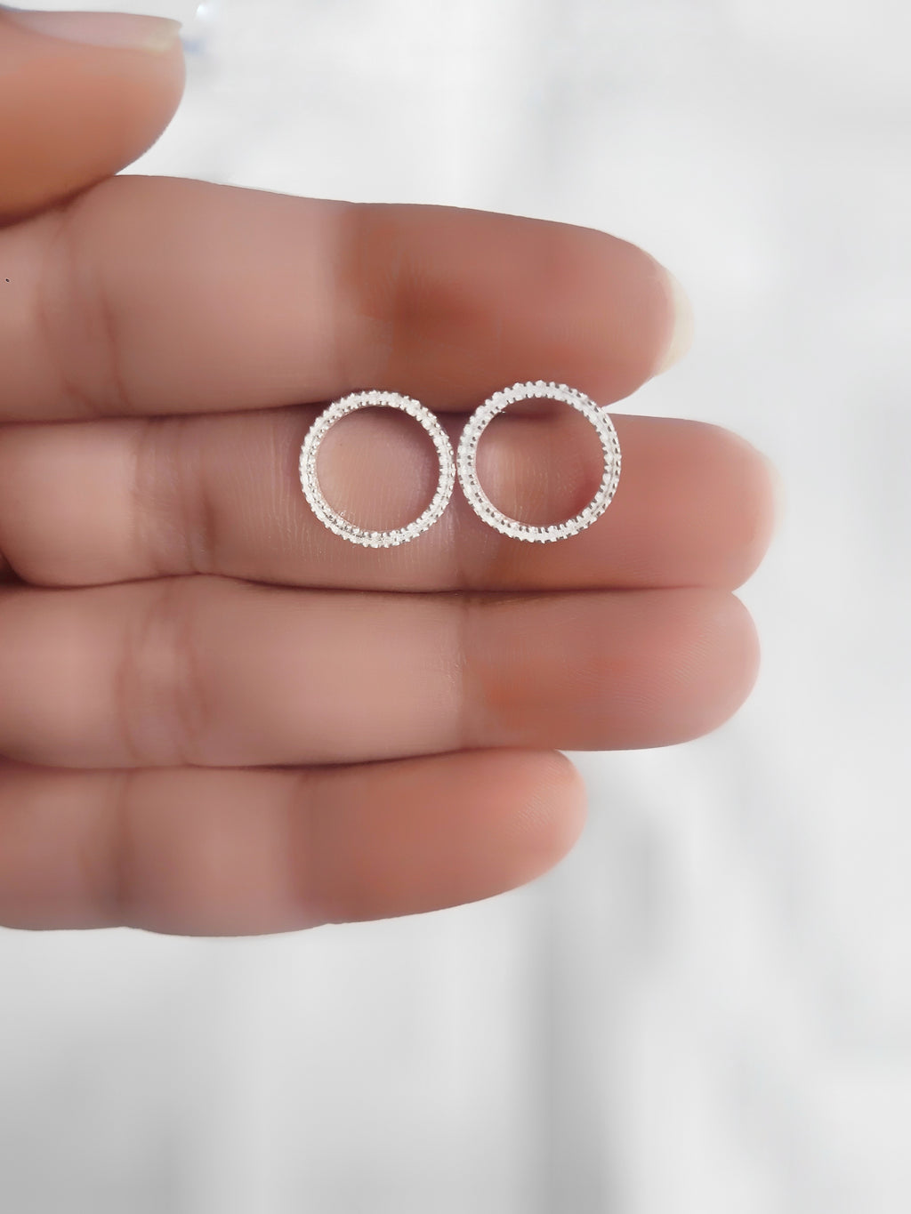 Jyoti Chakra 92.5 Silver Statement Studs Earrings