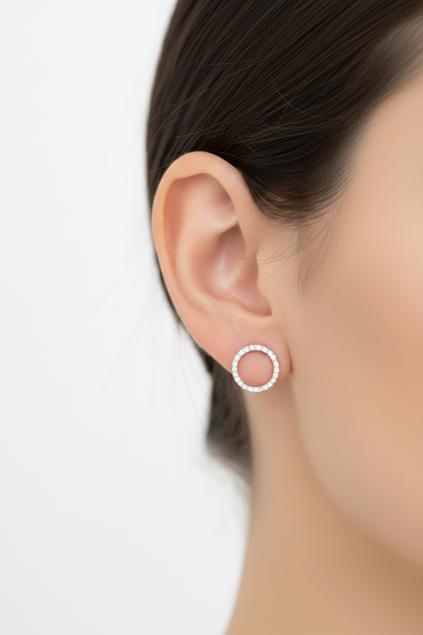 Jyoti Chakra 925 Silver Statement Studs Earrings