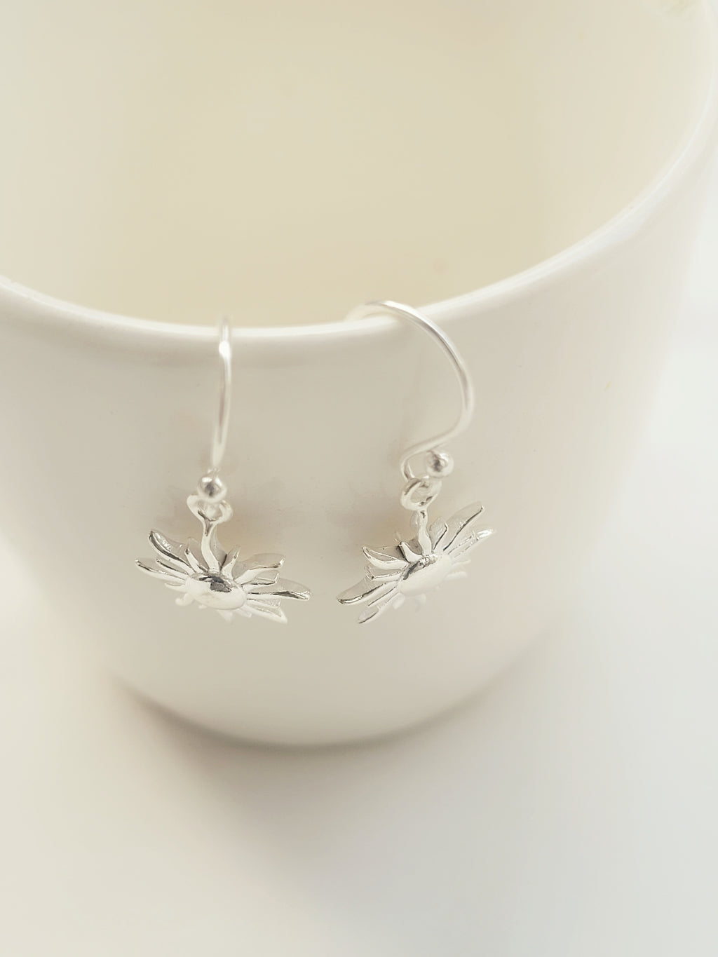 Sun Glow 92.5 Silver Drop Earrings - Handcrafted