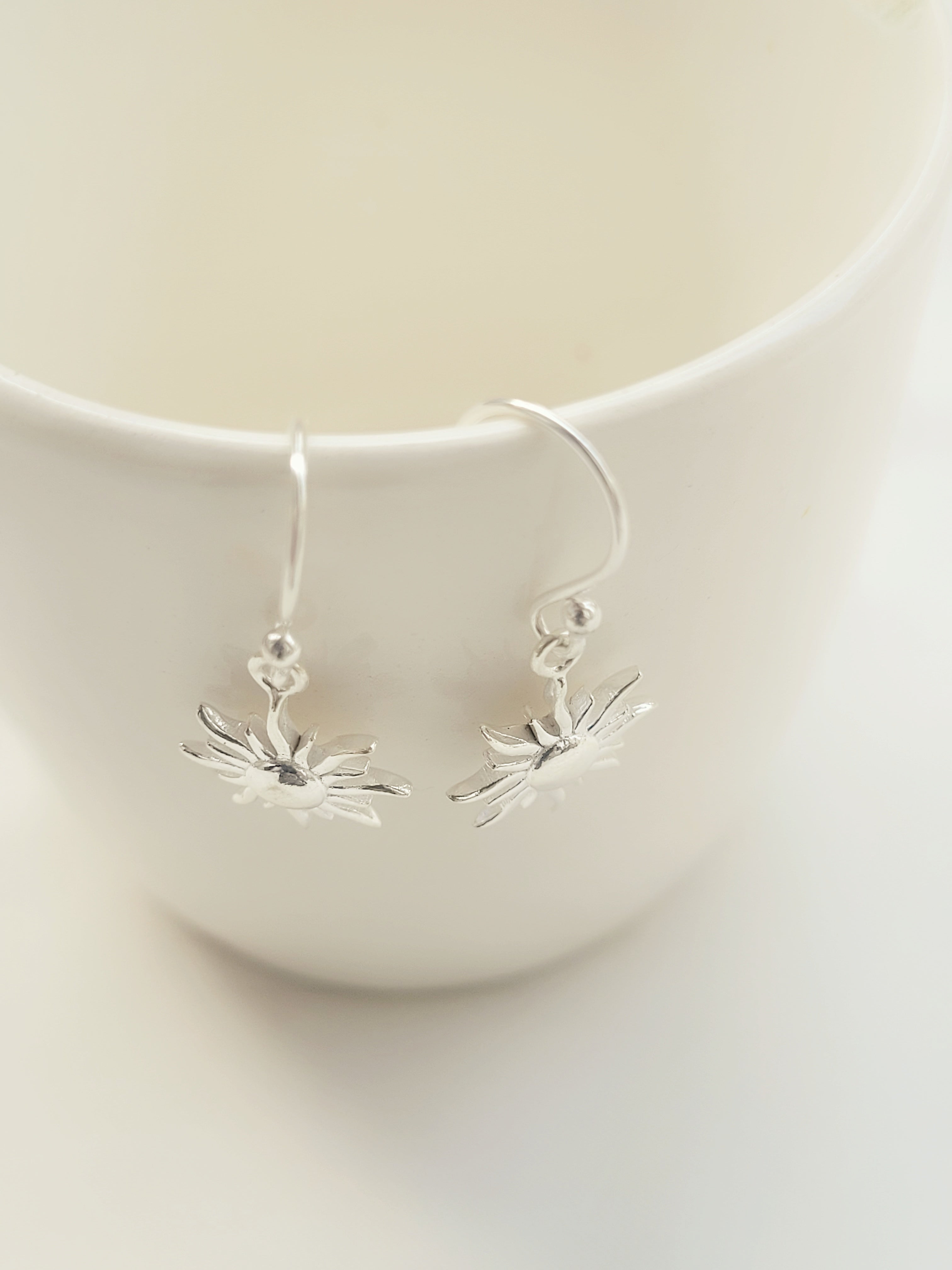 Sun Glow 92.5 Silver Drop Earrings - Handcrafted