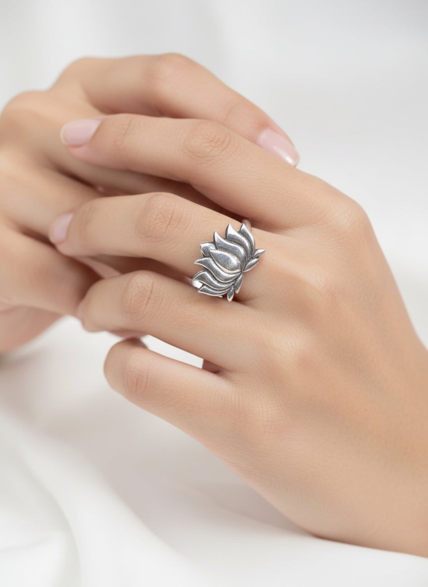 Kamalika Traditional 92.5 Silver Adjustable Ring