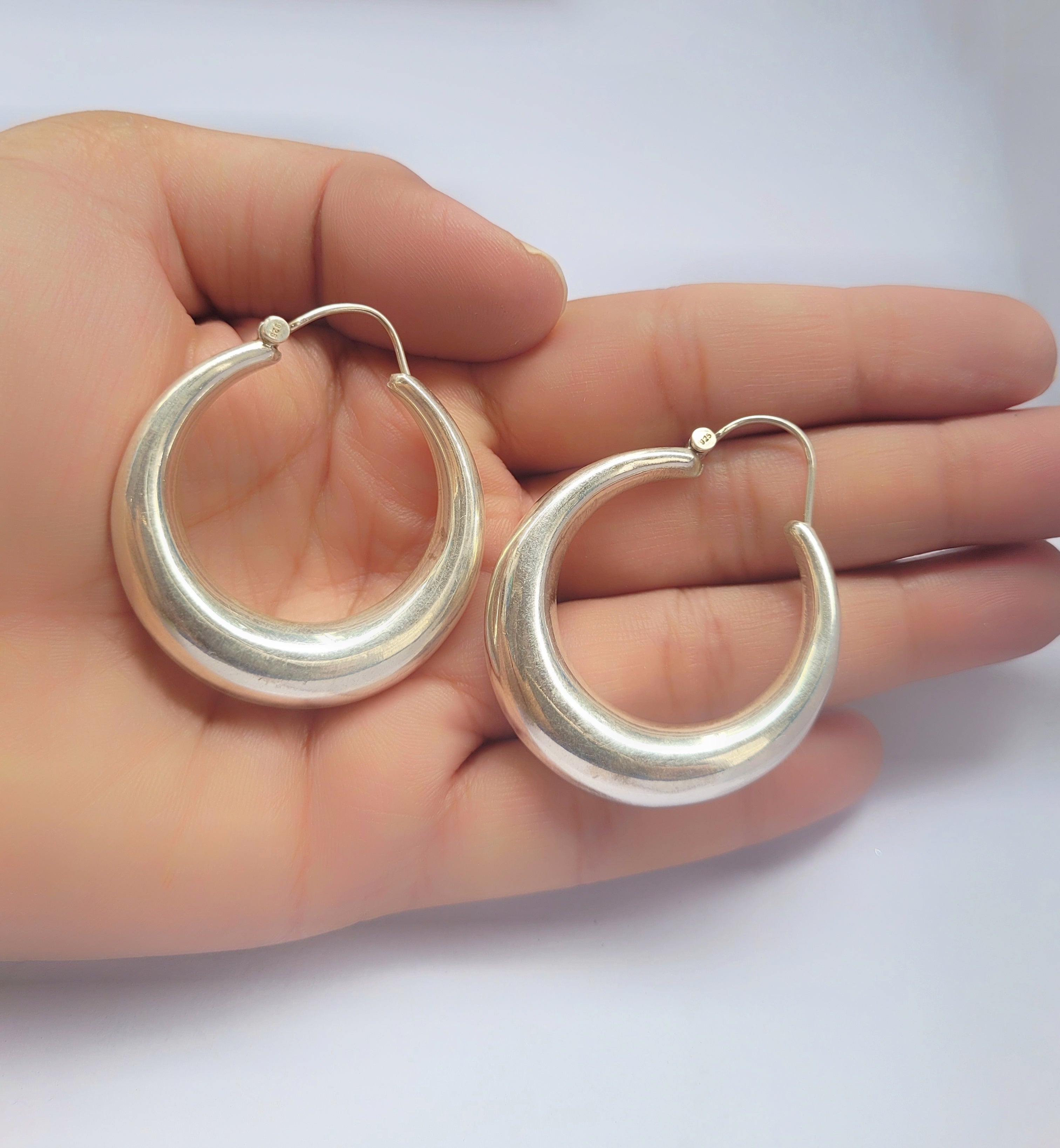 Chandrika Bell 92.5 Silver Statement Hoop Earrings