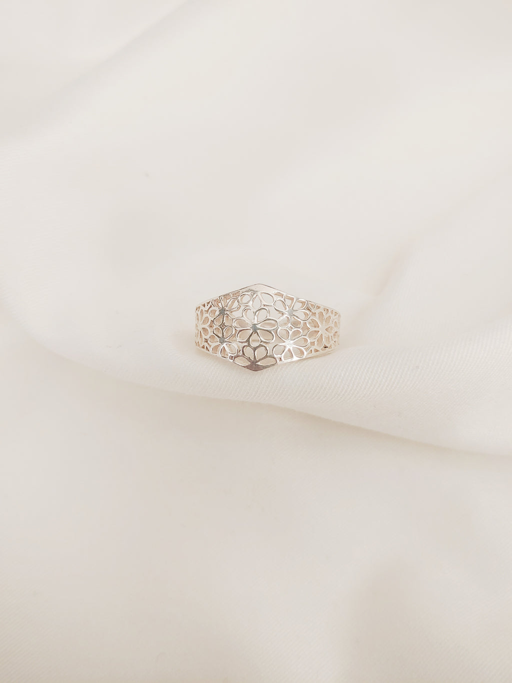 Pushpanjali Traditional 92.5 Silver Adjustable Ring