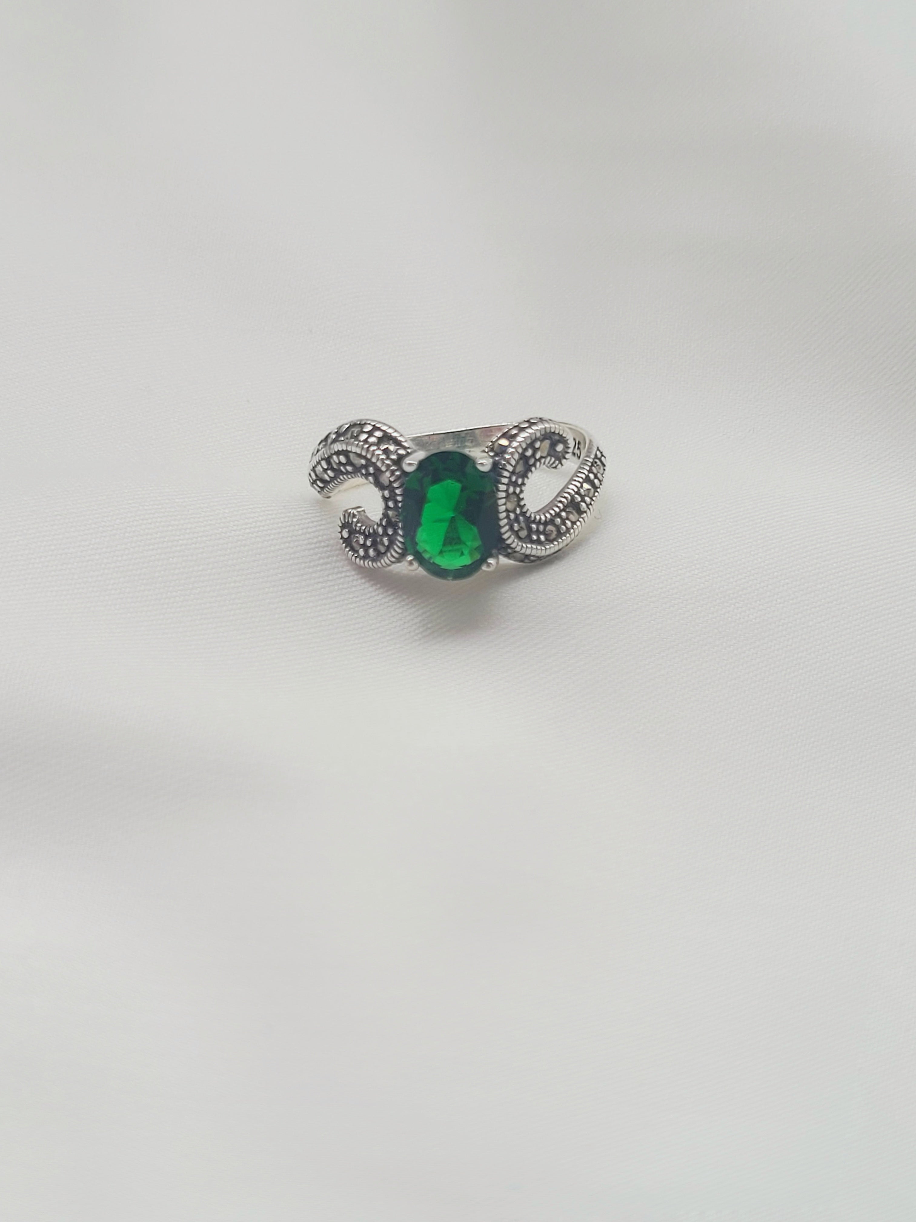 Marcasite Moonlit Grace Oval  92.5 Silver Ring