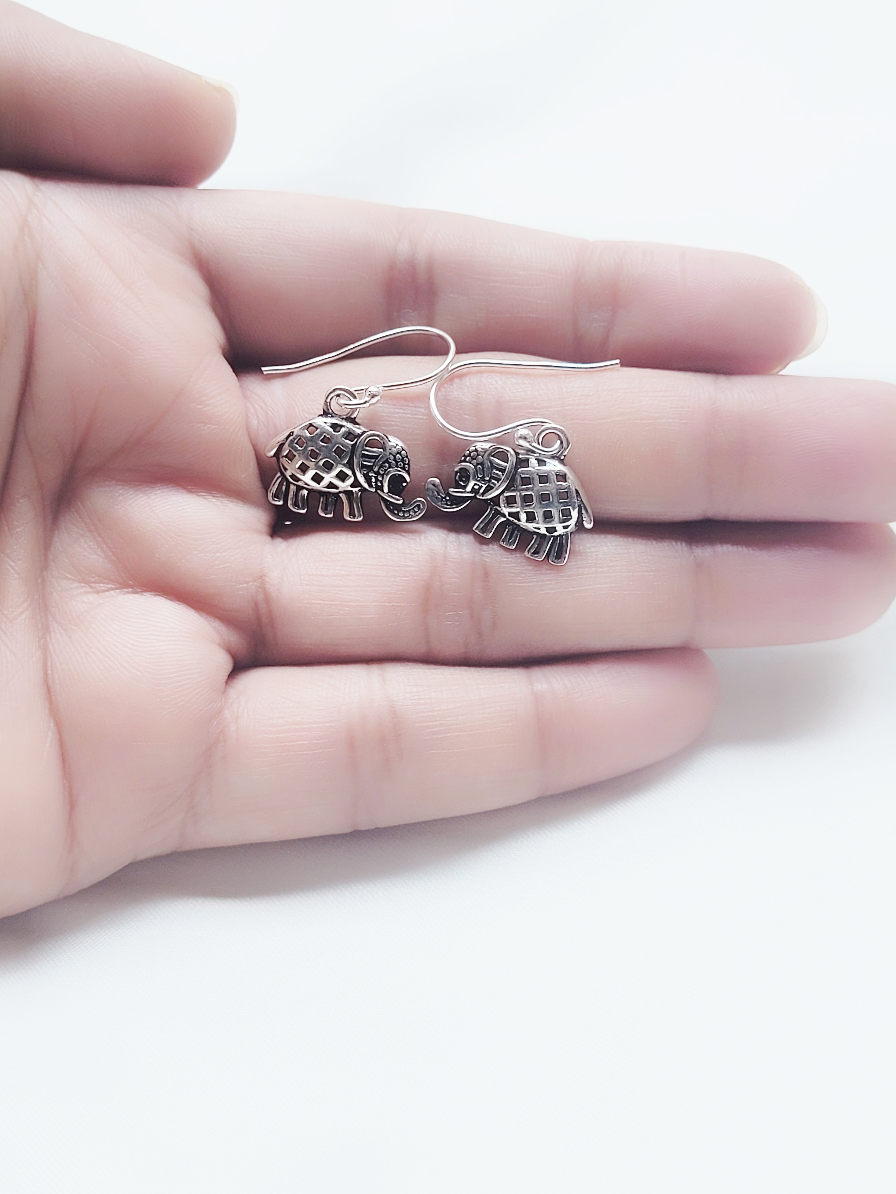 Haathi Charm 92.5 Silver Drop Earrings - Handcrafted