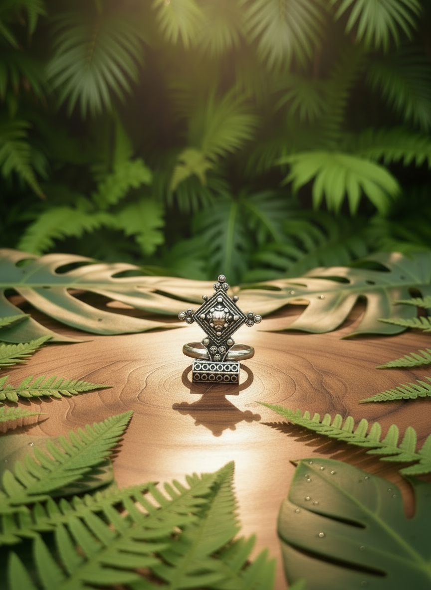 Mandakini Traditional 92.5 Silver Adjustable Ring