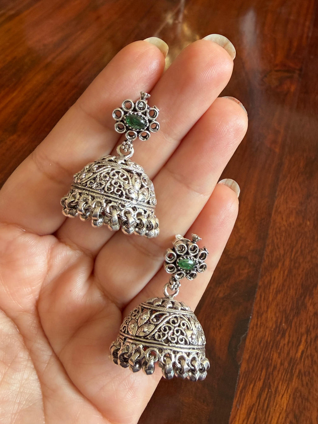Meher - Dome Shaped Jhumkis 925 Silver Jhumkis