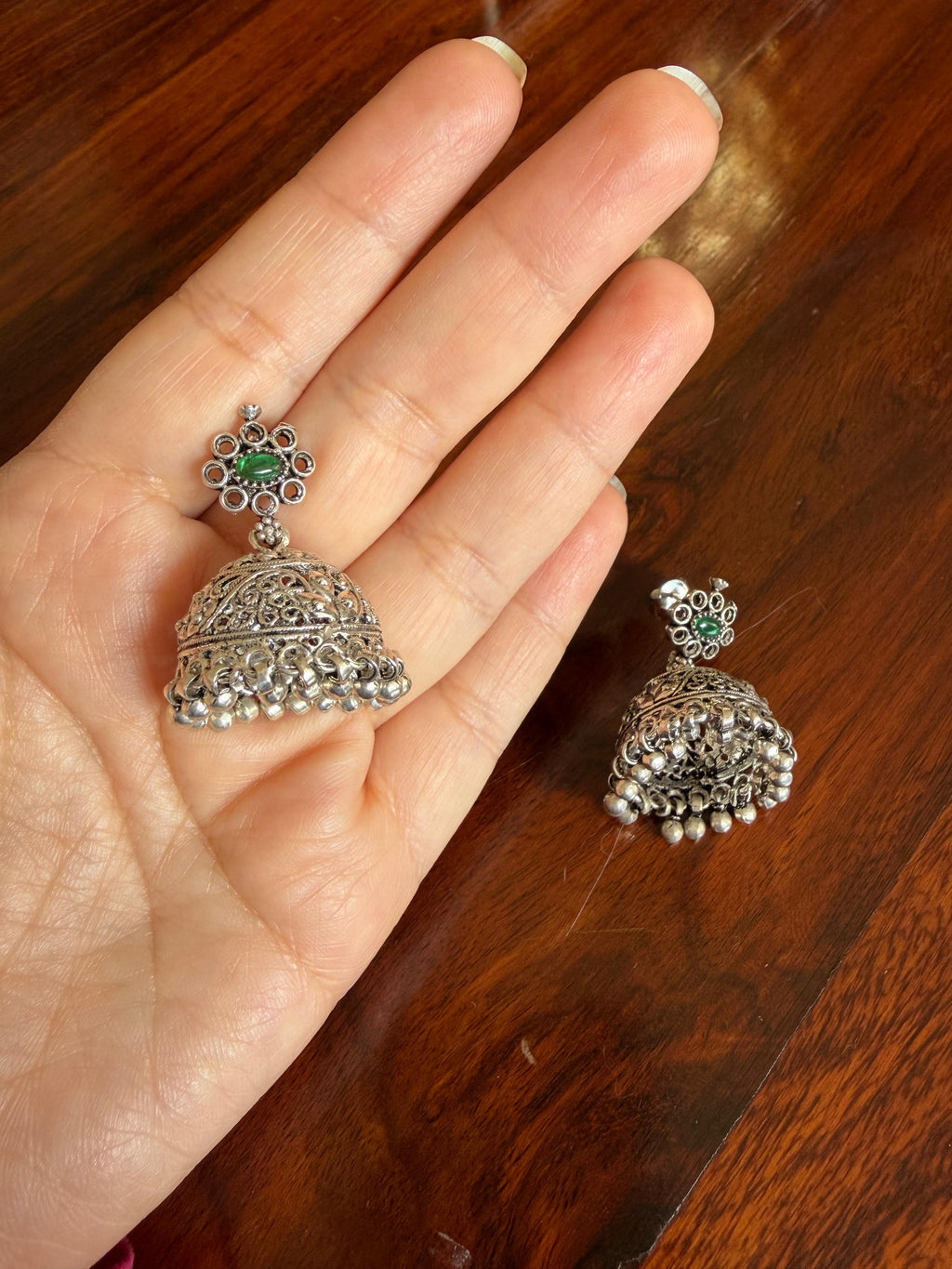 Meher - Dome Shaped Jhumkis 925 Silver Jhumkis