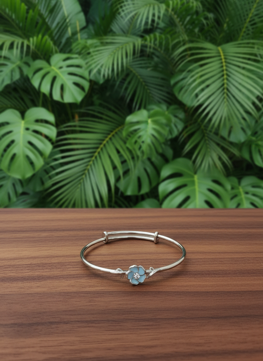 Blossom - 92.5 Silver Bracelet With Flower Motif for Kids