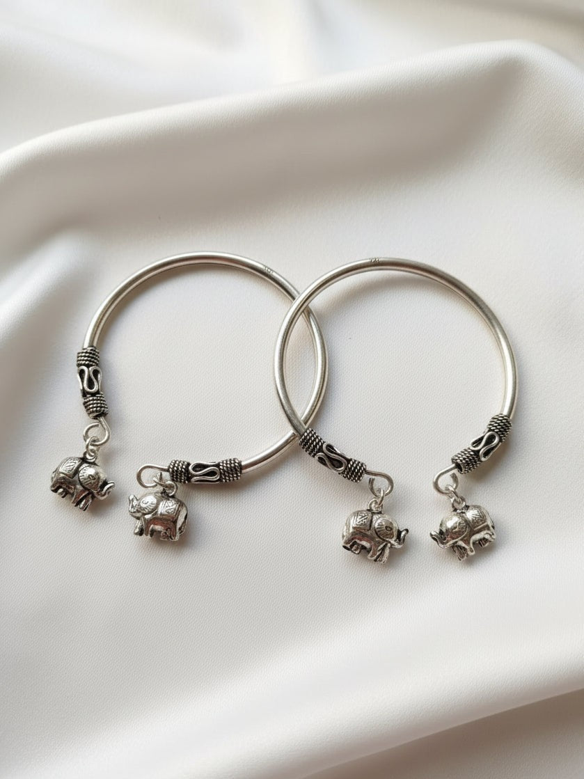 Gannu - 925 Silver Bracelet With Elephant Charms for Kids
