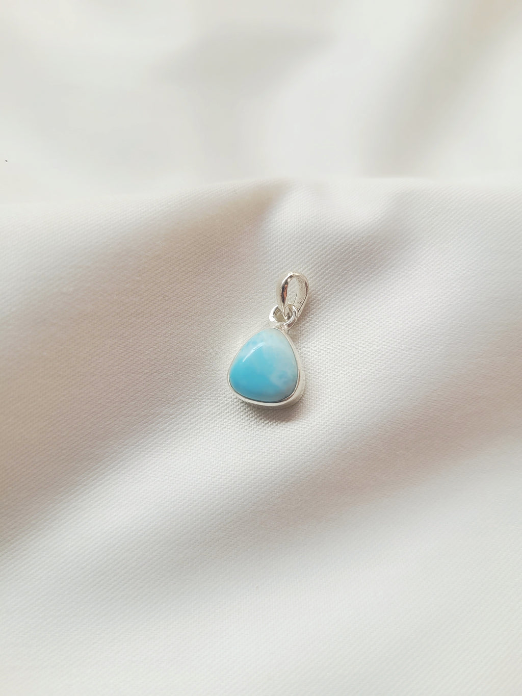 Larimar Teardrop 92.5 Silver Pendant (Without Chain)