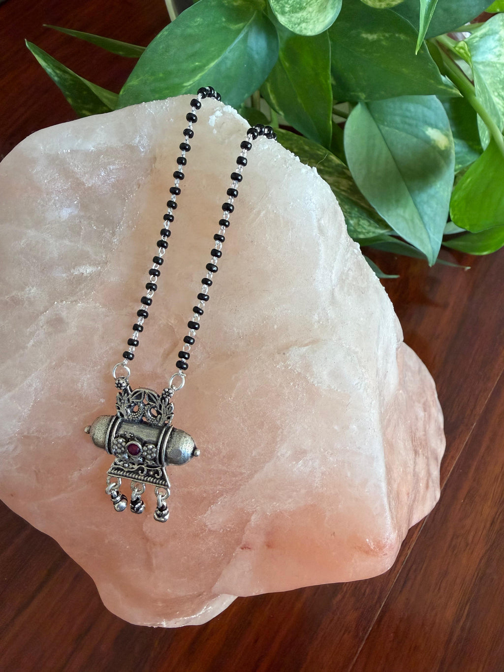 Damini - 925 Silver Handcrafted Black Beaded Chain Mangalsutra - Traditional