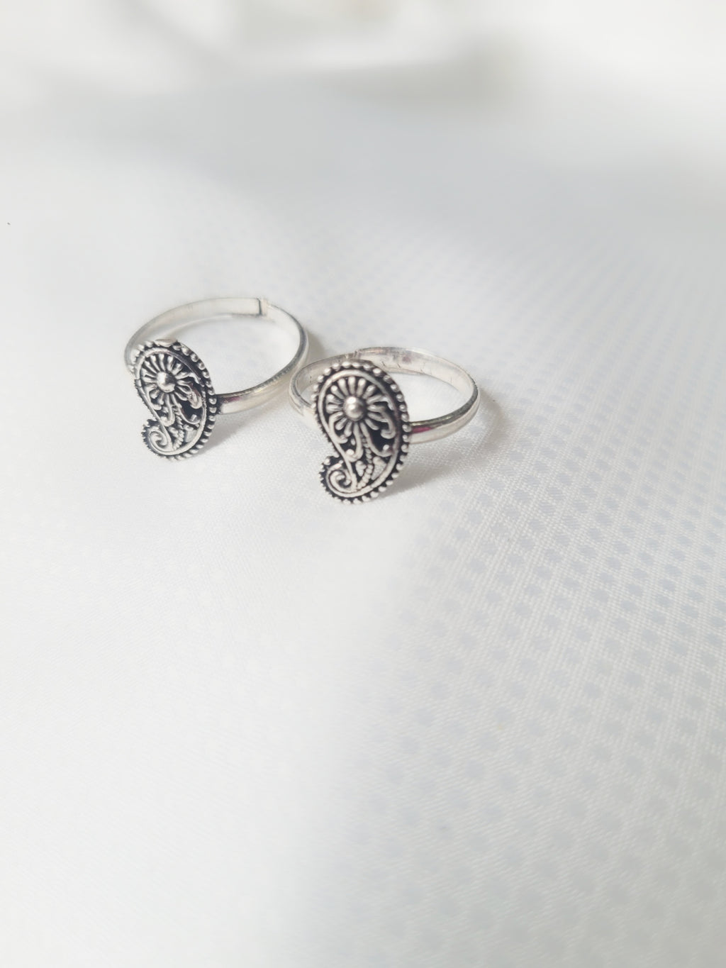 Paisley Bloom 92.5 Silver Toe Rings - Pair
