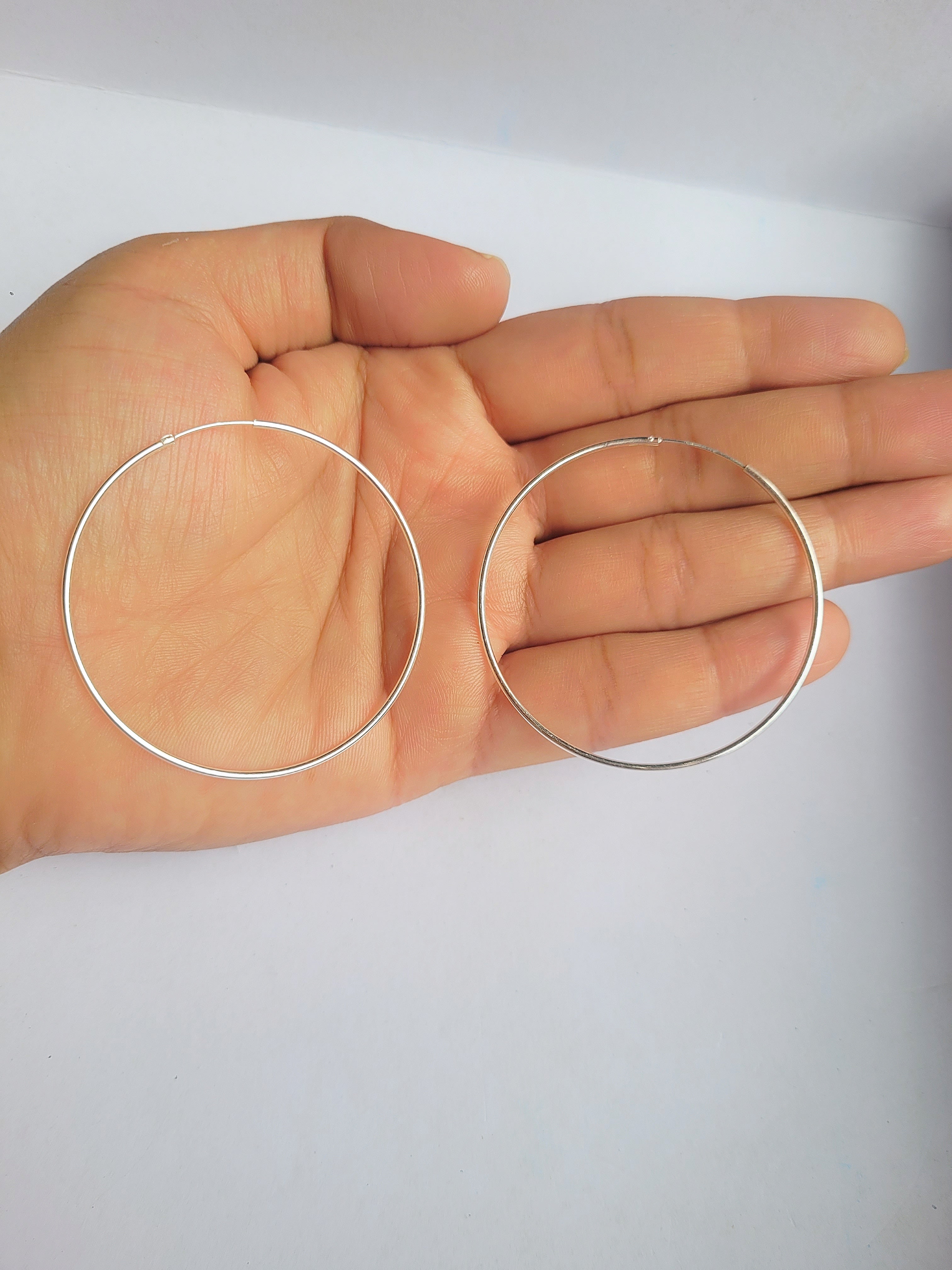 Silver Glow Bali Statement Hoop 92.5 Earrings