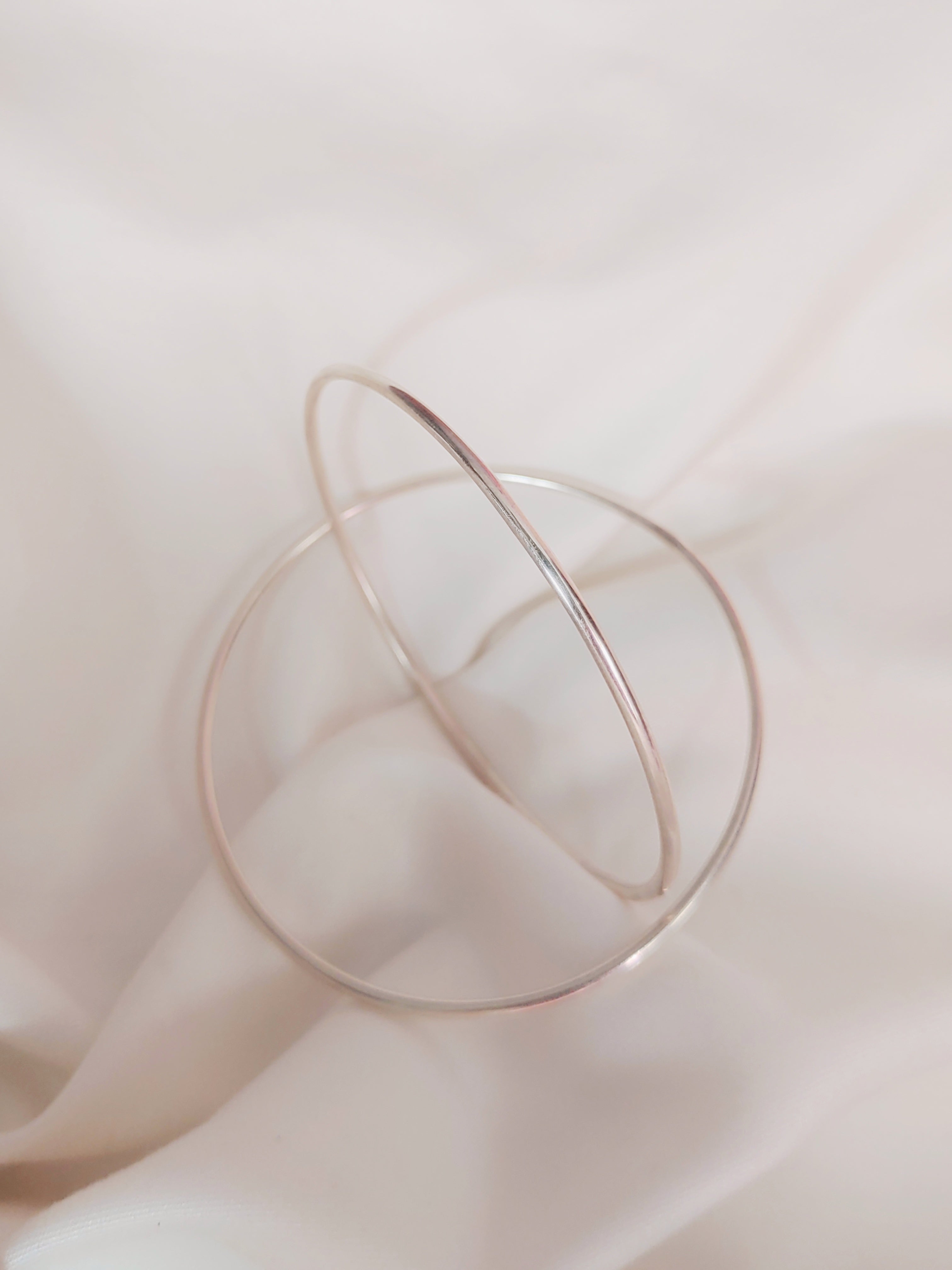 Sleek Shine 92.5 Silver Plain Bangle - Single