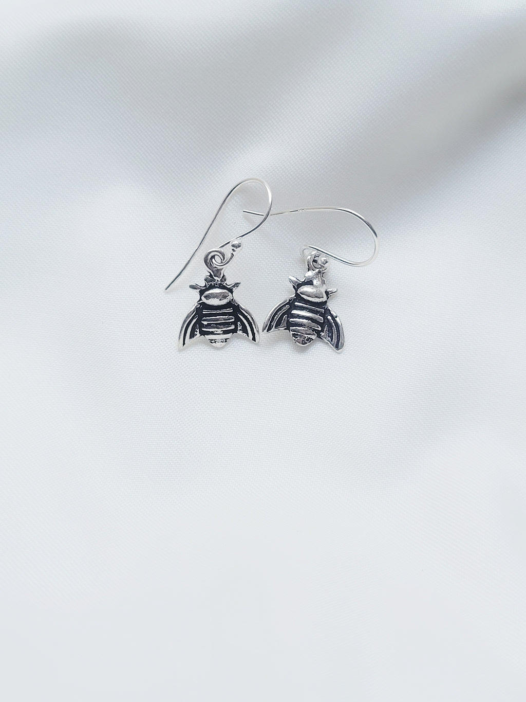 Bee Charm 92.5 Silver Drop Earrings - Handcrafted