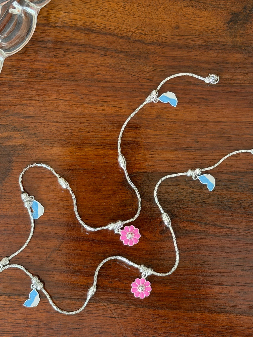 Kusumpari 92.5 Lightweight Silver Anklet - Pair