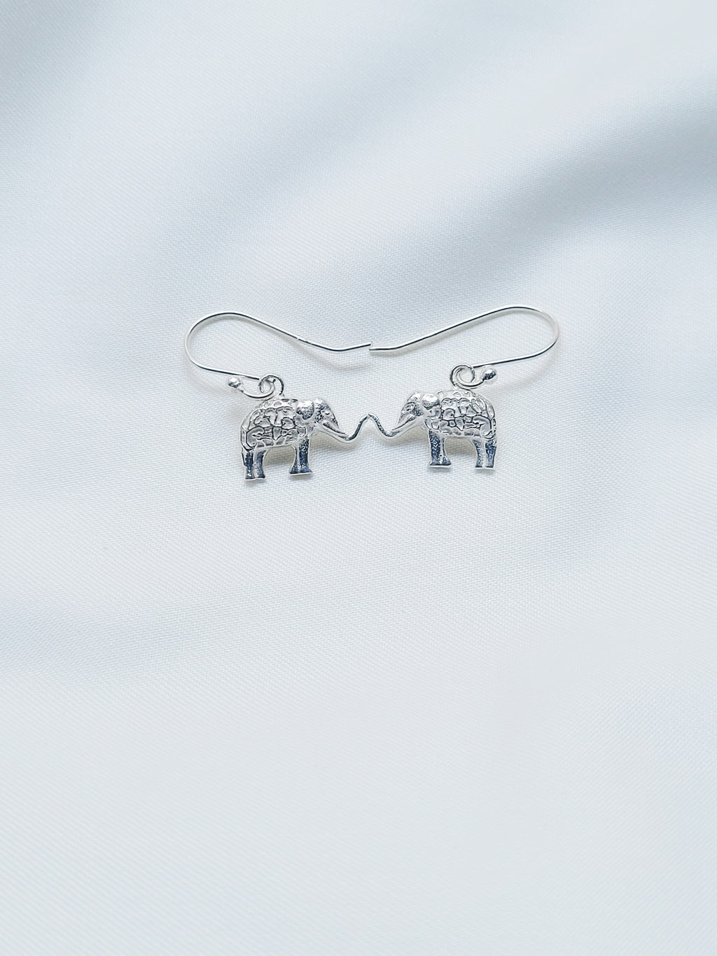 Haathi Shobha 92.5 Silver Drop Earrings - Handcrafted