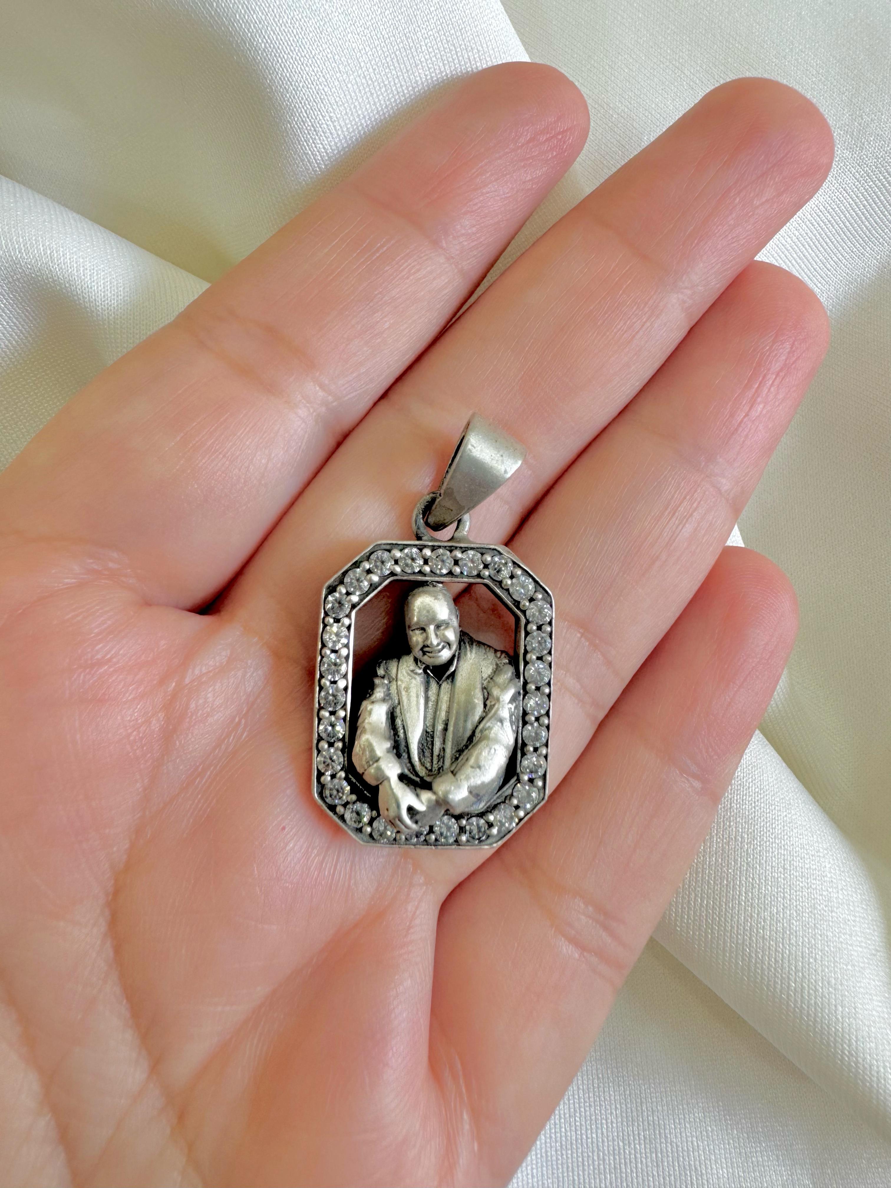 Guruji 92.5 Silver Handcrafted Kavach Pendant (With or Without Chain)
