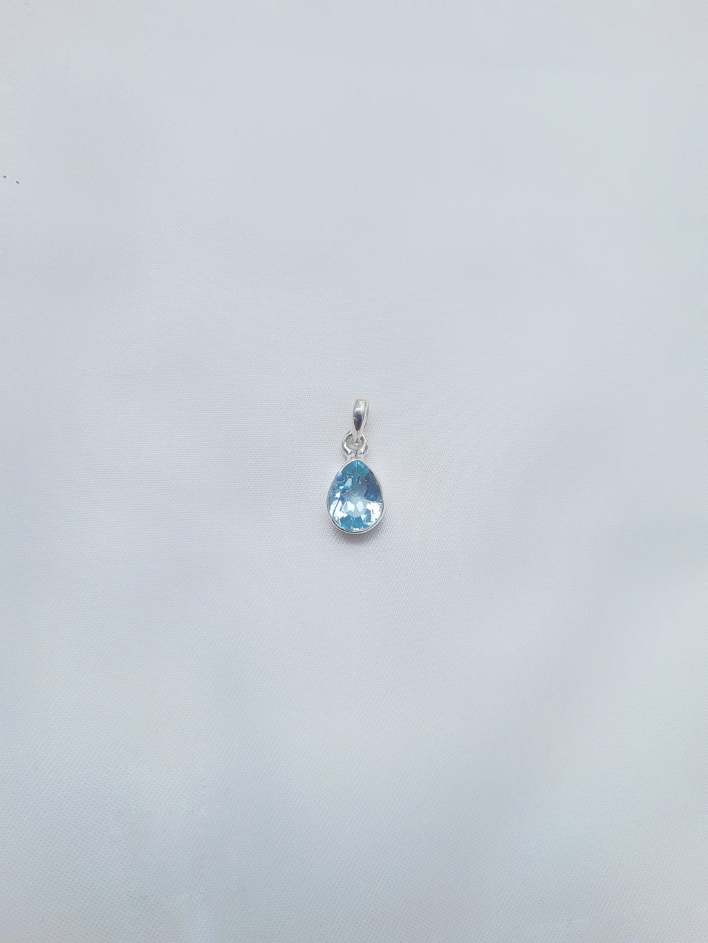 Teardrop Blue Topaz 92.5 Silver Pendant (Without Chain)