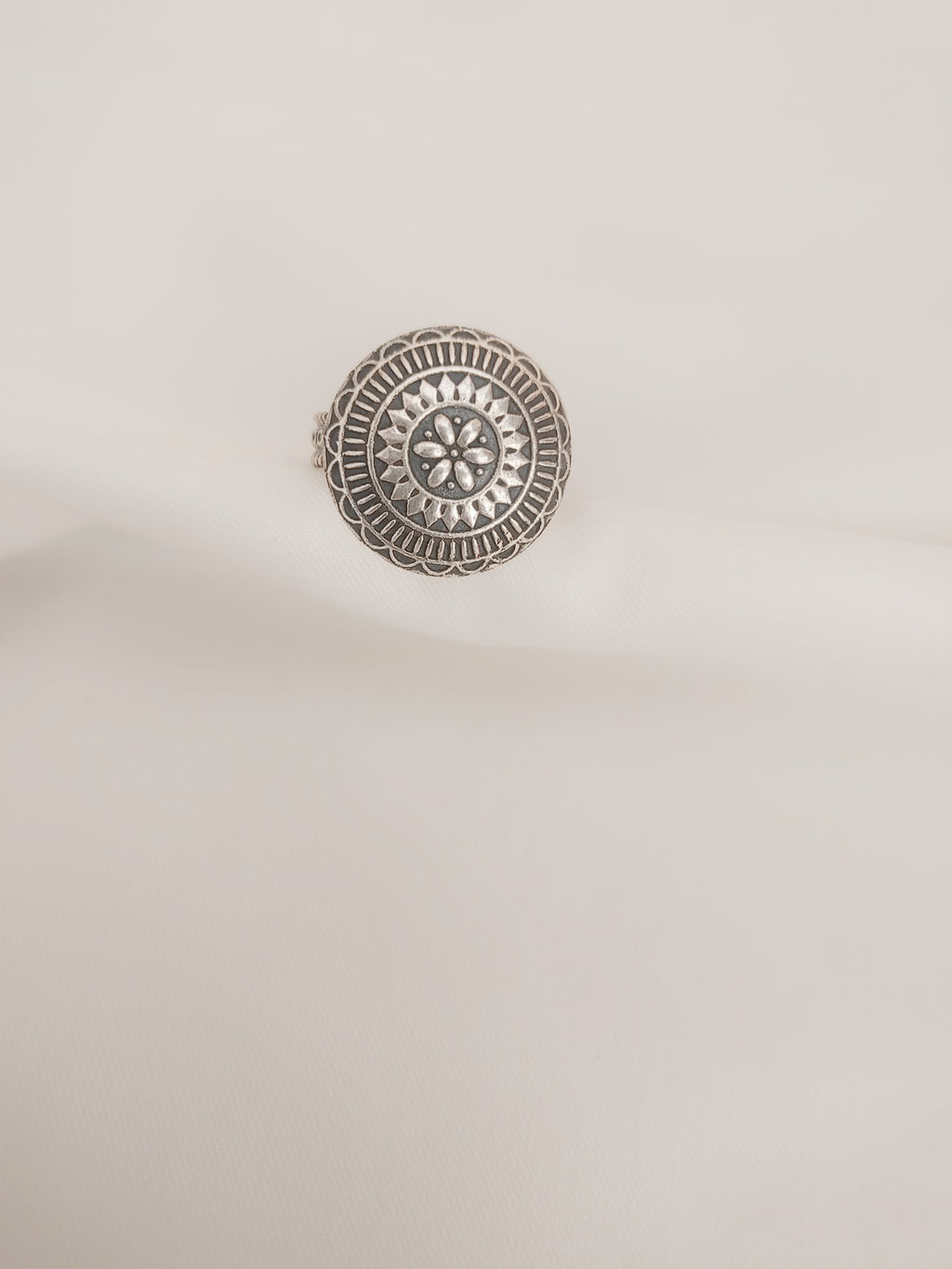 Chakrika Mandala 925 Silver Adjustable Ring