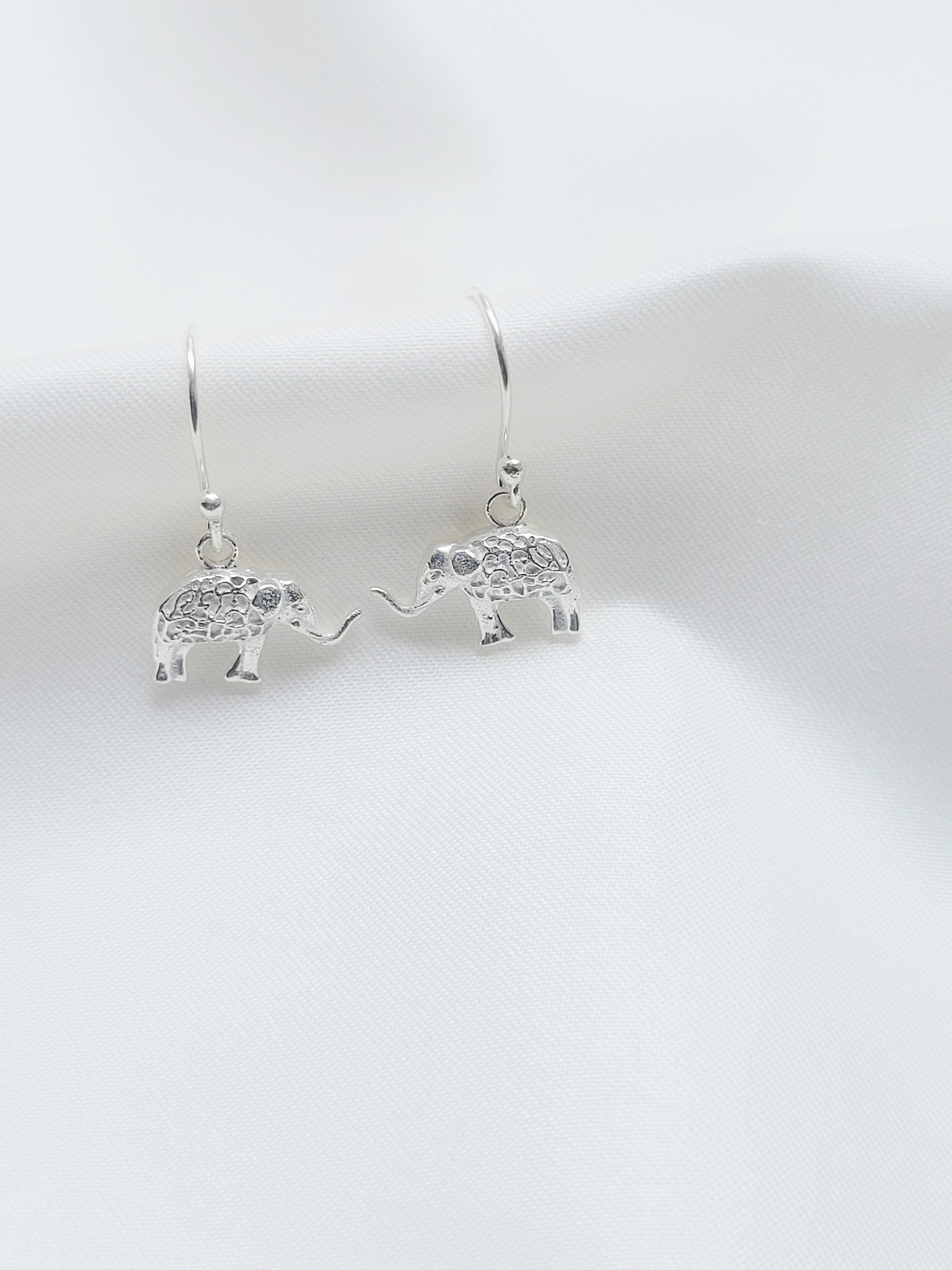 Haathi Shobha 92.5 Silver Drop Earrings - Handcrafted