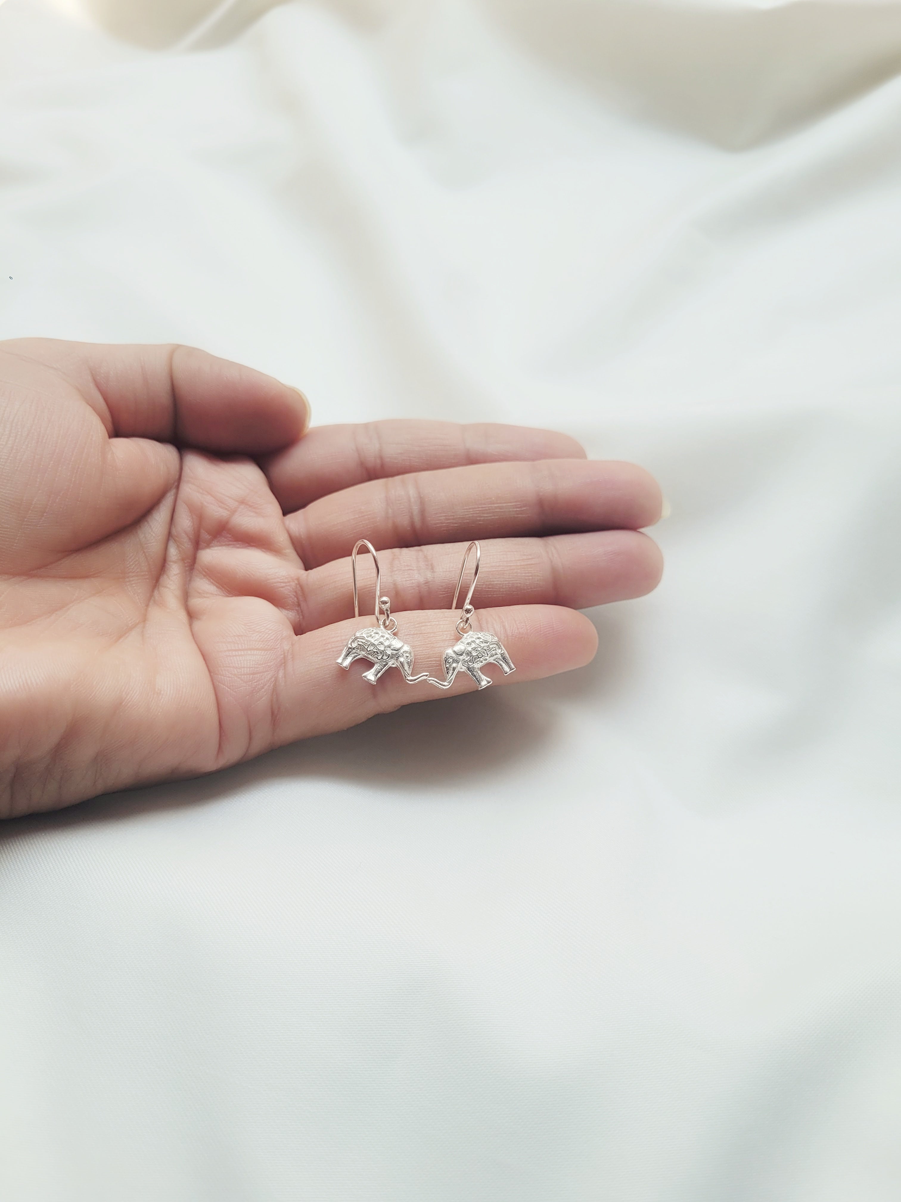 Haathi Shobha 92.5 Silver Drop Earrings - Handcrafted