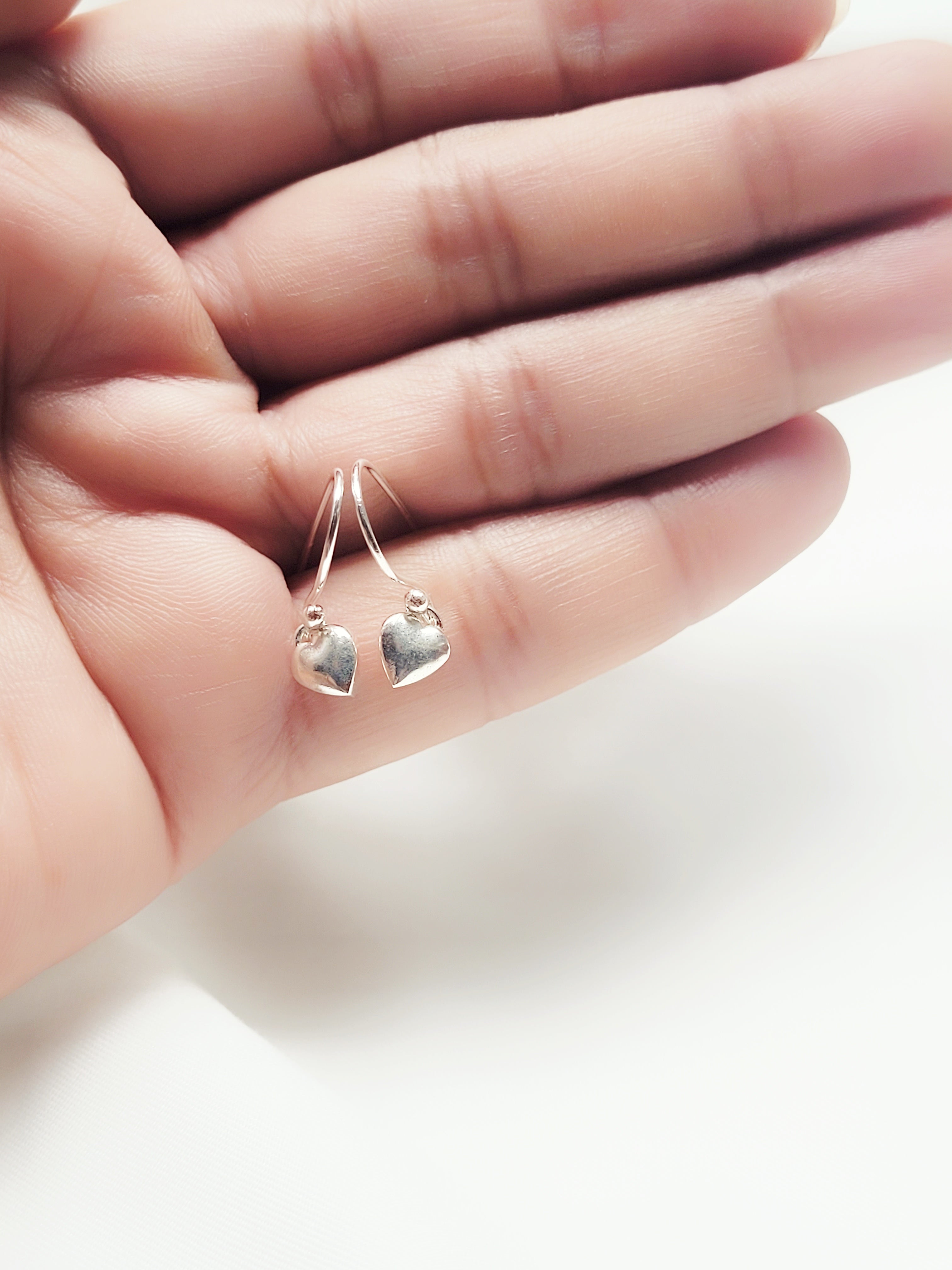 Little Heart 92.5 Silver Drop Earrings - Handcrafted