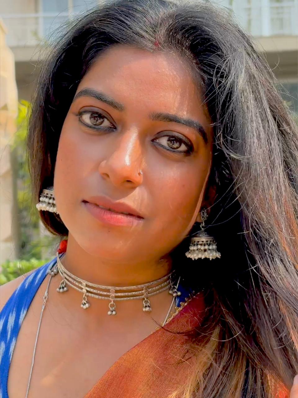 925 Silver Paisley Jhumka Earrings With Pearls