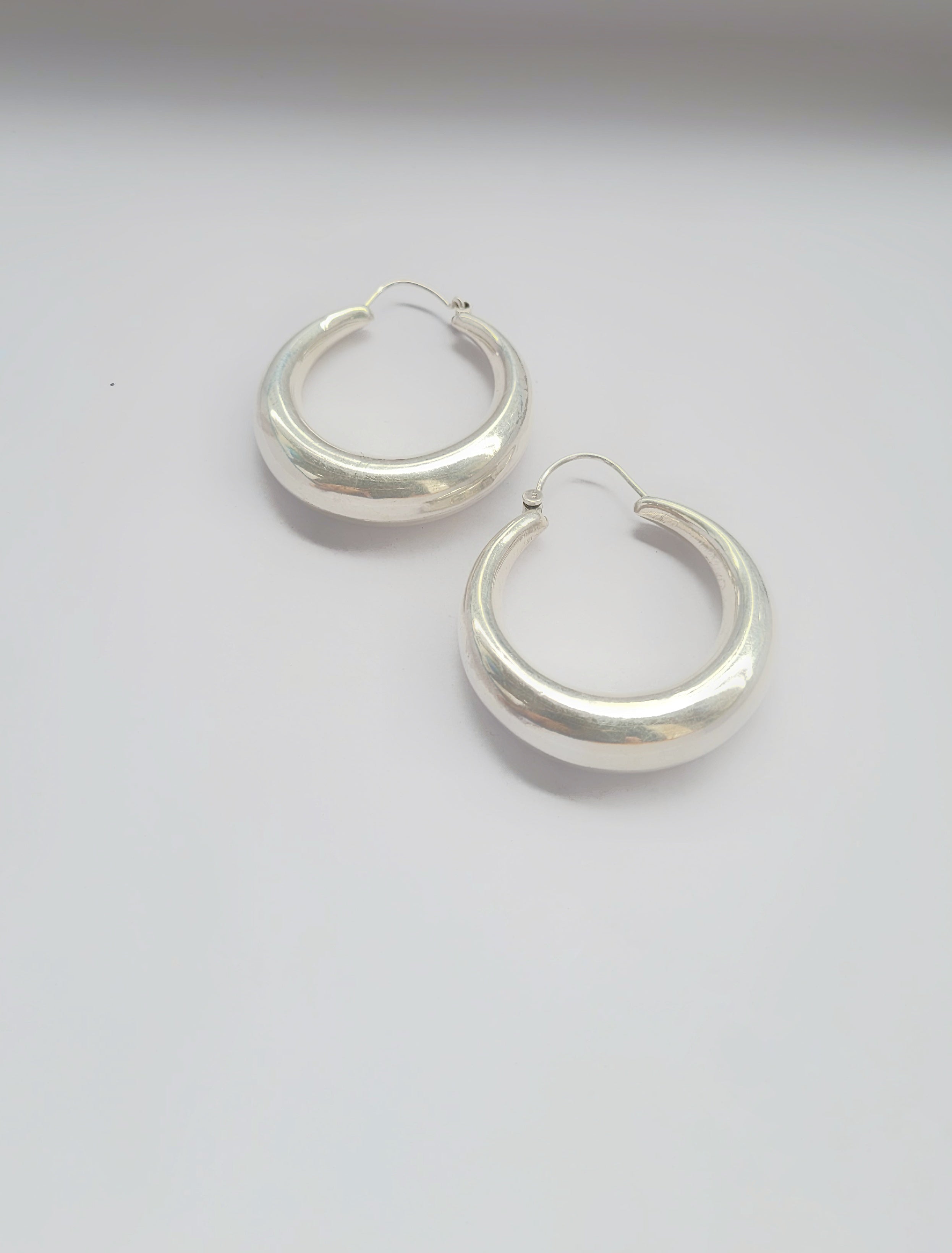 Chandrika Bell 92.5 Silver Statement Hoop Earrings