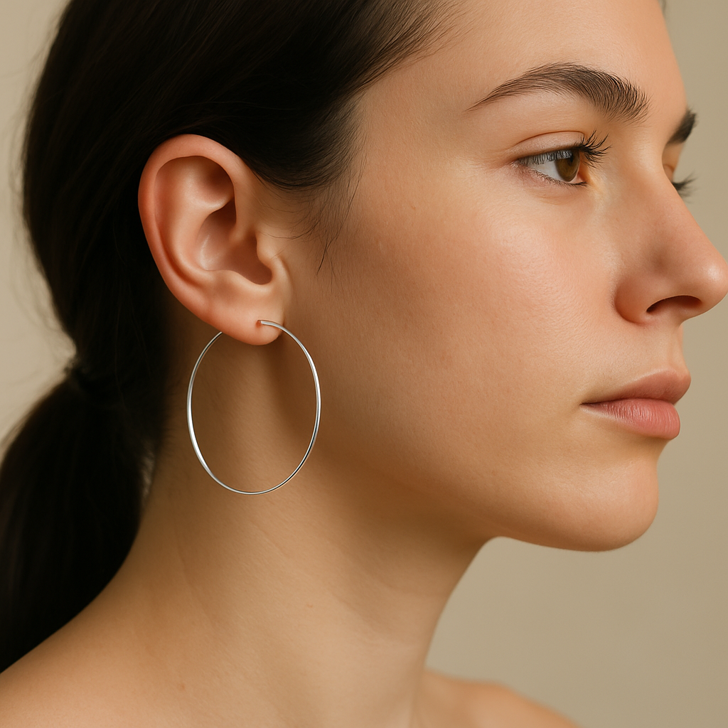Silver Glow Bali Statement Hoop 92.5 Earrings